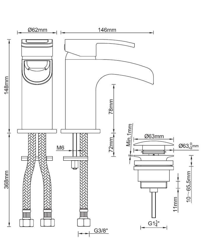 Alegra Waterval Wastafelmengkraan Wiesbaden met Clickwaste in Chroom