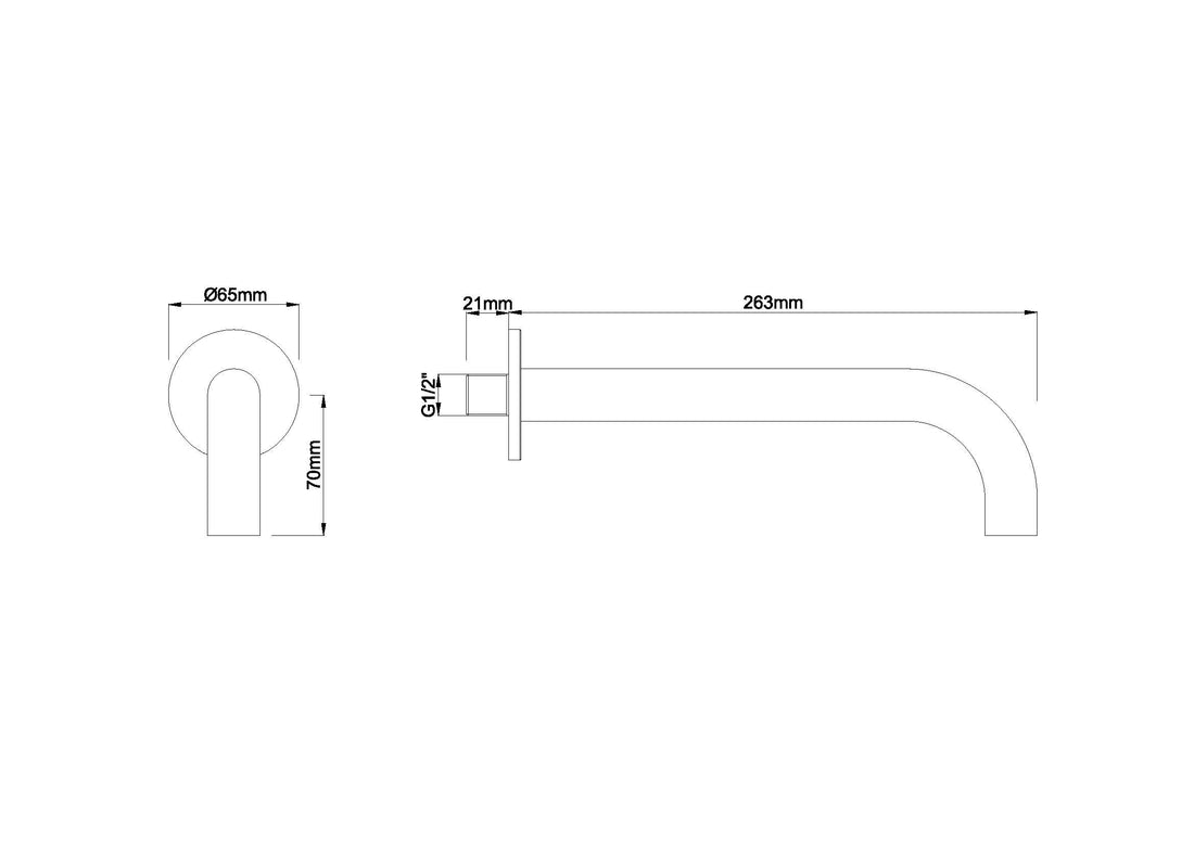 Wiesbaden Rond 25 cm 1/2" Inbouwuitloop Geborsteld Koper