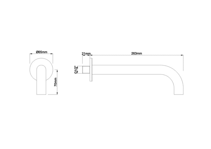 Wiesbaden Rond 25 cm 1/2" Inbouwuitloop Geborsteld Koper