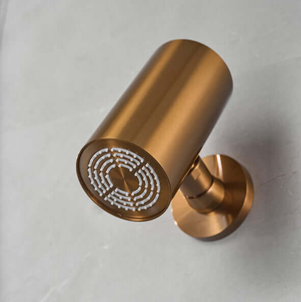 UniMatch Beam hoofddouche rond 1 stand met muurbevestiging geborsteld brons koper PVD