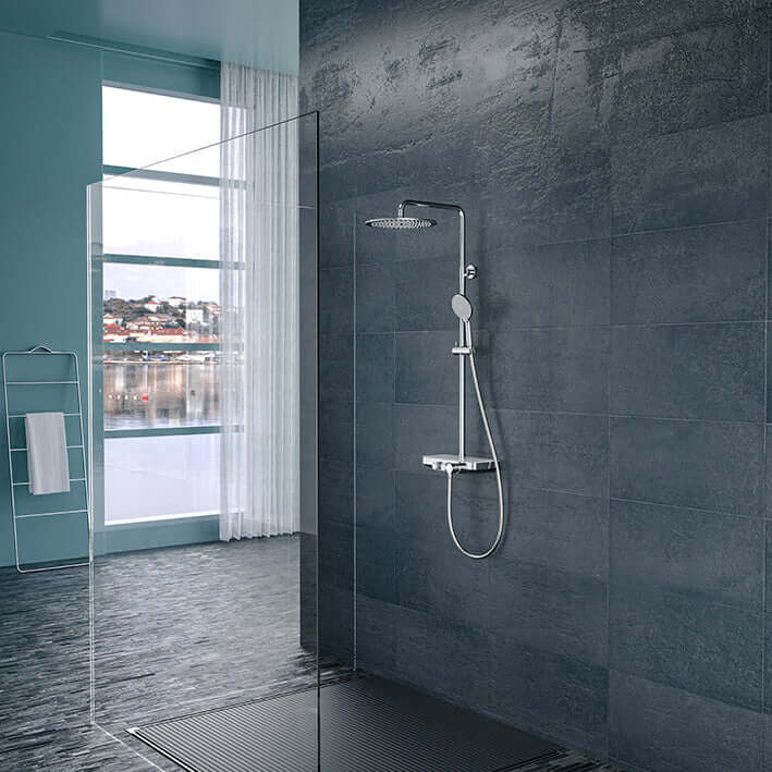 Wiesbaden Nuovo Regendoucheset met handdouche Chroom, opbouw