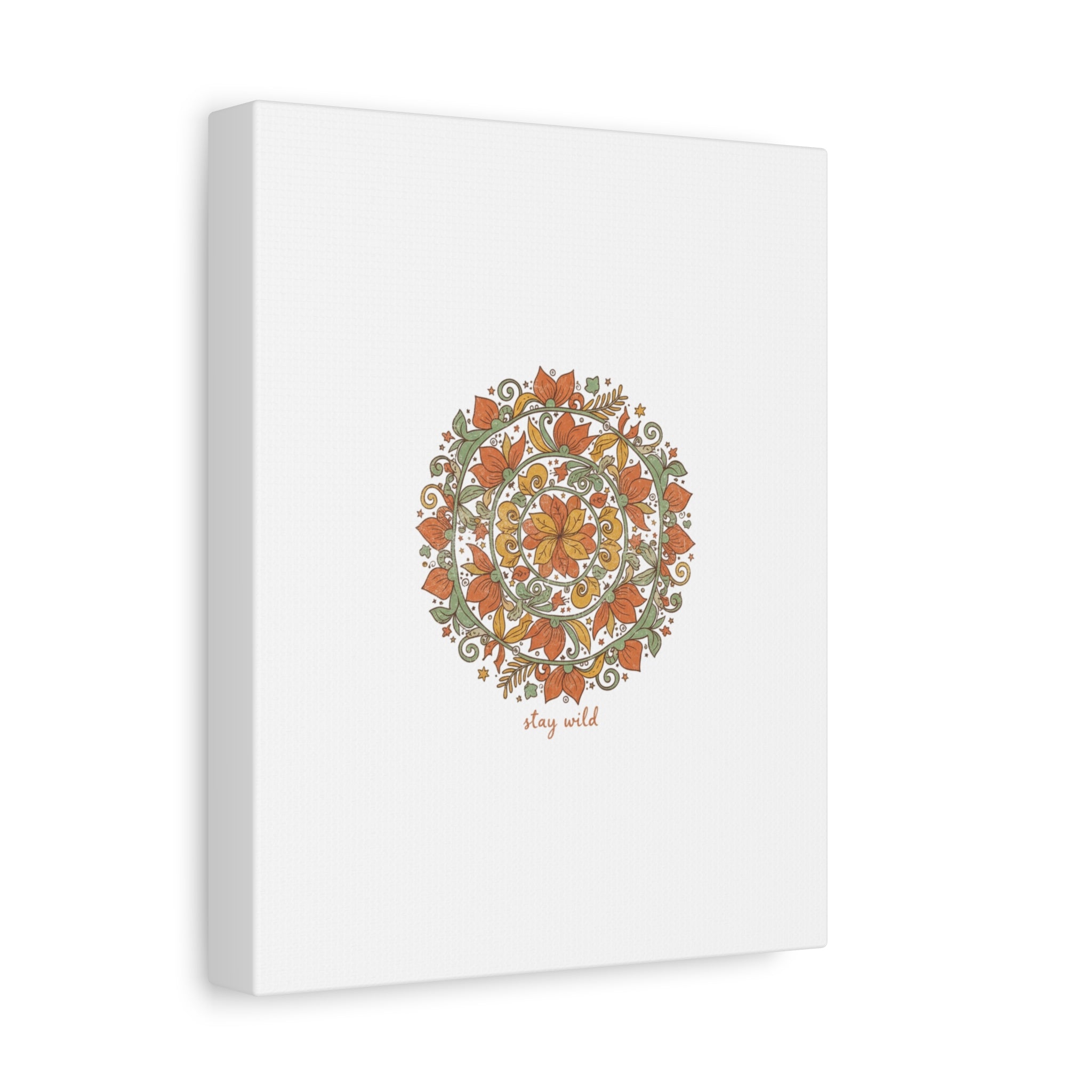 Stay Wild Mandala Canvas, Boho Paisley Wall Art | Artisanal Boho Print