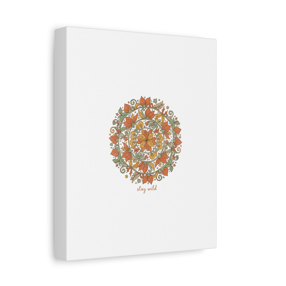 Stay Wild Mandala Canvas, Boho Paisley Wall Art | Artisanal Boho Print