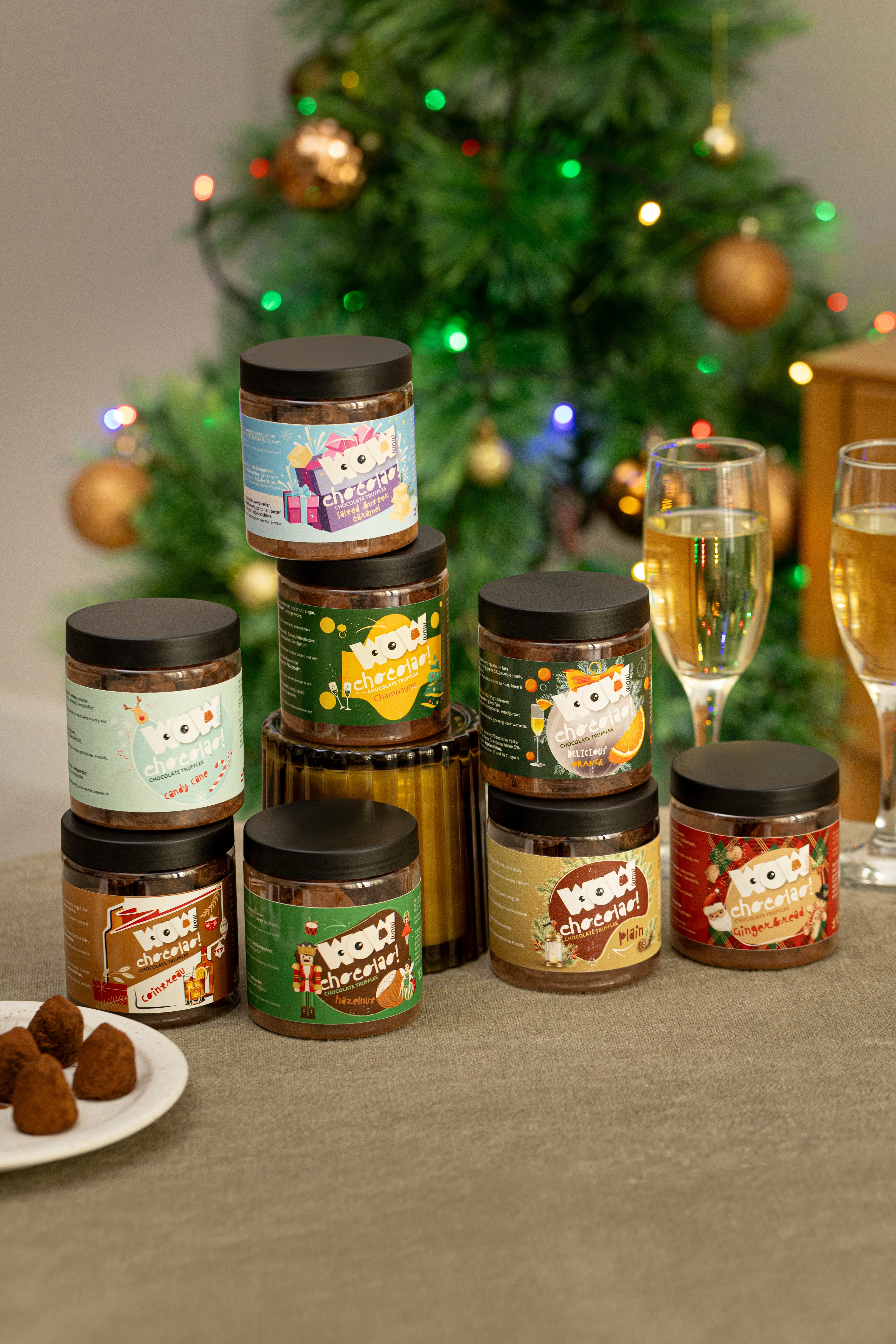 Salted Butter Caramel Christmas Truffles Gift Jar 130g | Festive Caramel Chocolate