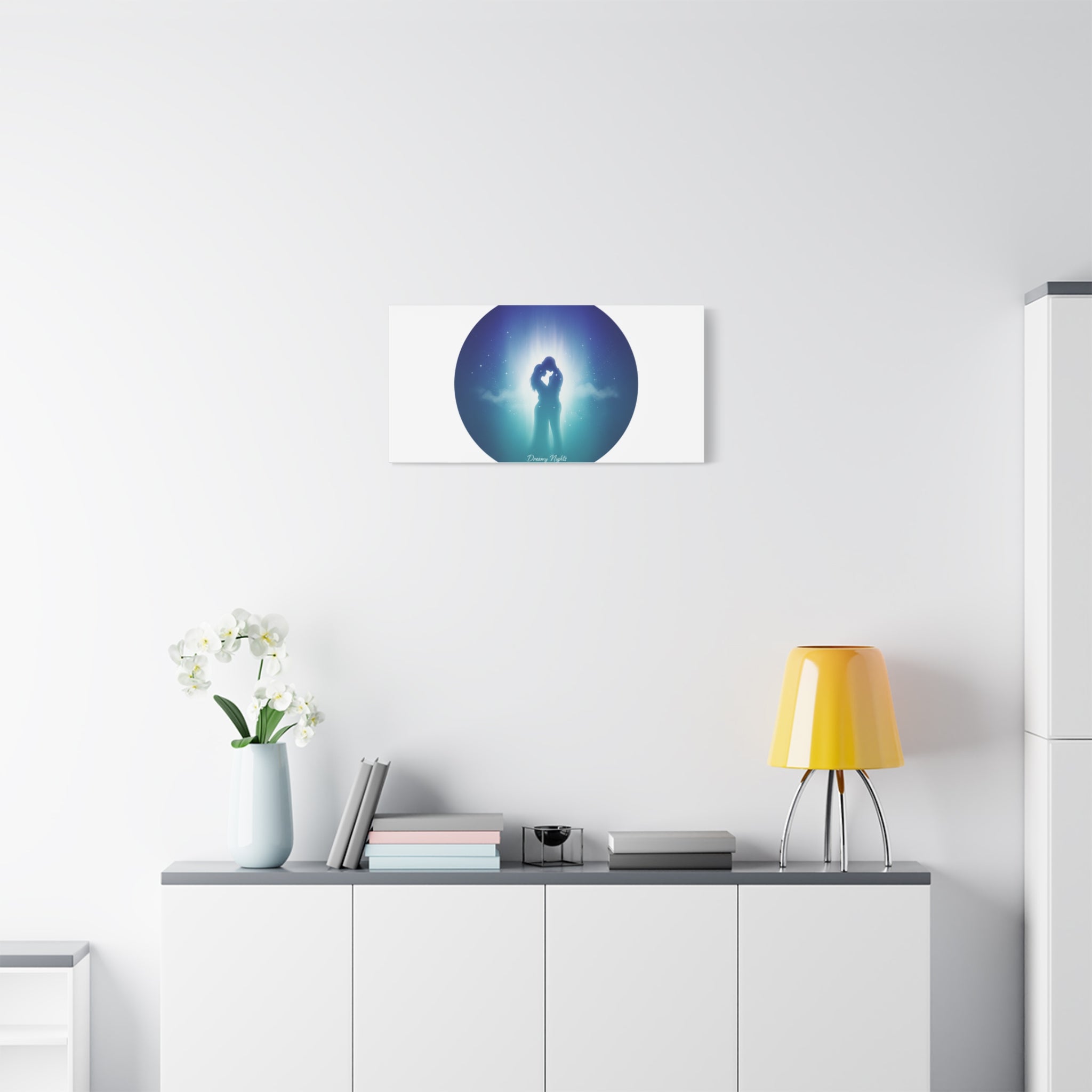 Dreamy Nightscape Canvas | Afterlight Atmospheric Print, Luminous Night Bloom