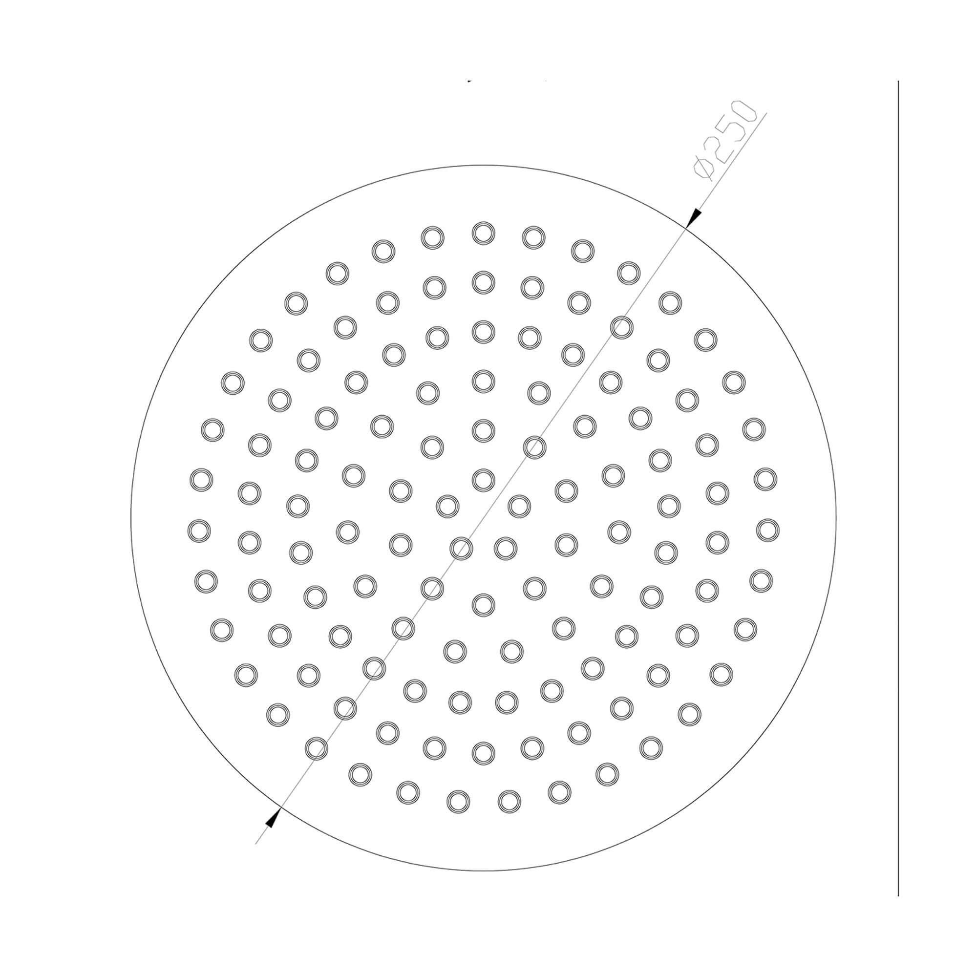 304-Ufo Ronde Hoofddouche Wiesbaden 25 Cm in RVS