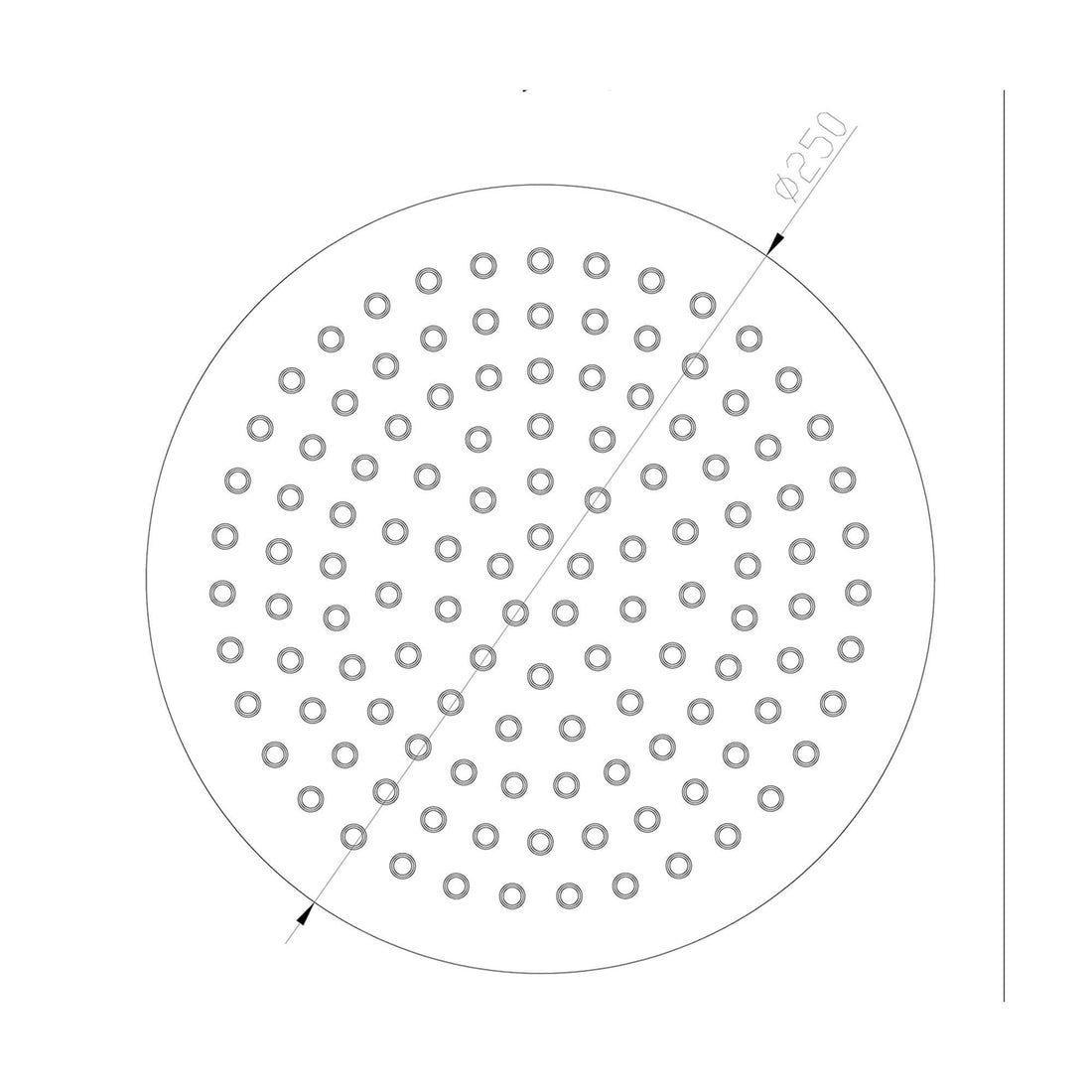 304-Ufo Ronde Hoofddouche Wiesbaden 25 Cm in RVS
