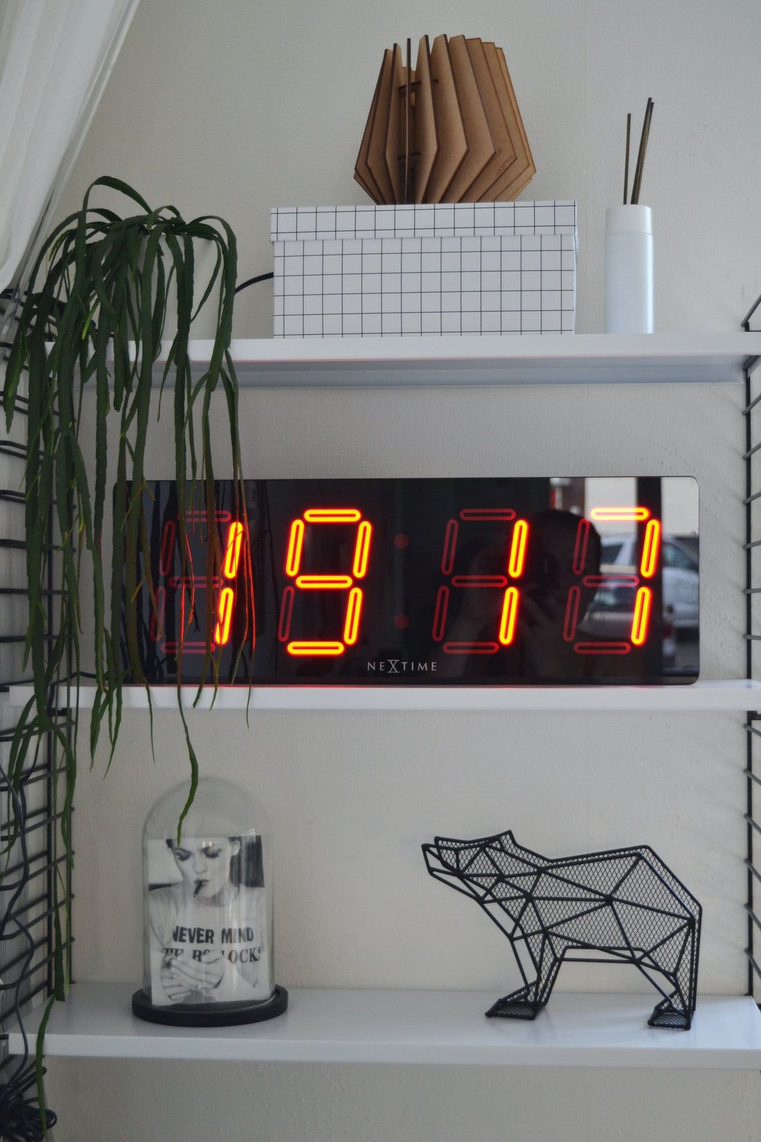 Wall/ table clock - 51.5 x 18x 4.5 cm -Plastic- 'Big D' - Goat Corp