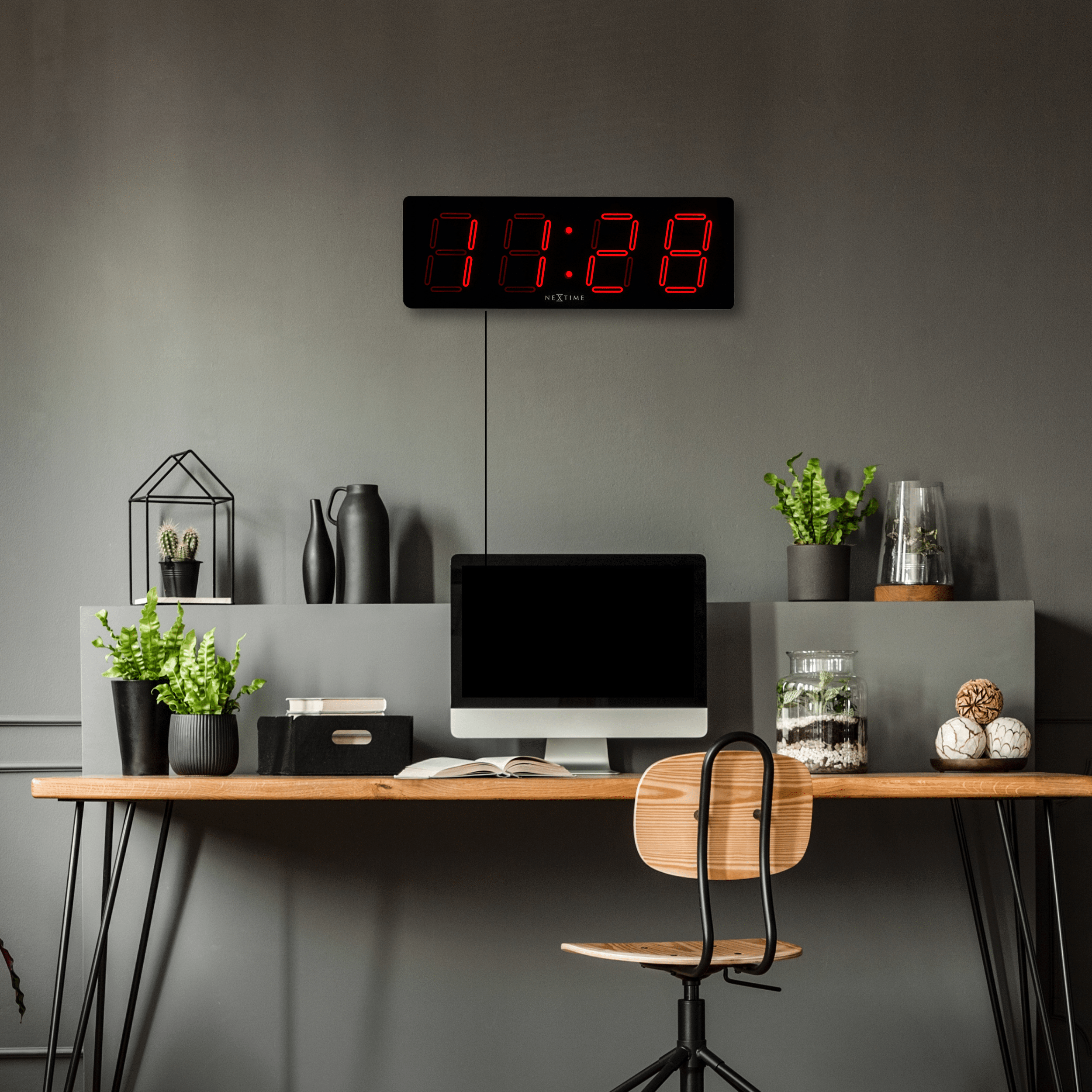 Wall/ table clock - 51.5 x 18x 4.5 cm -Plastic- 'Big D' - Goat Corp