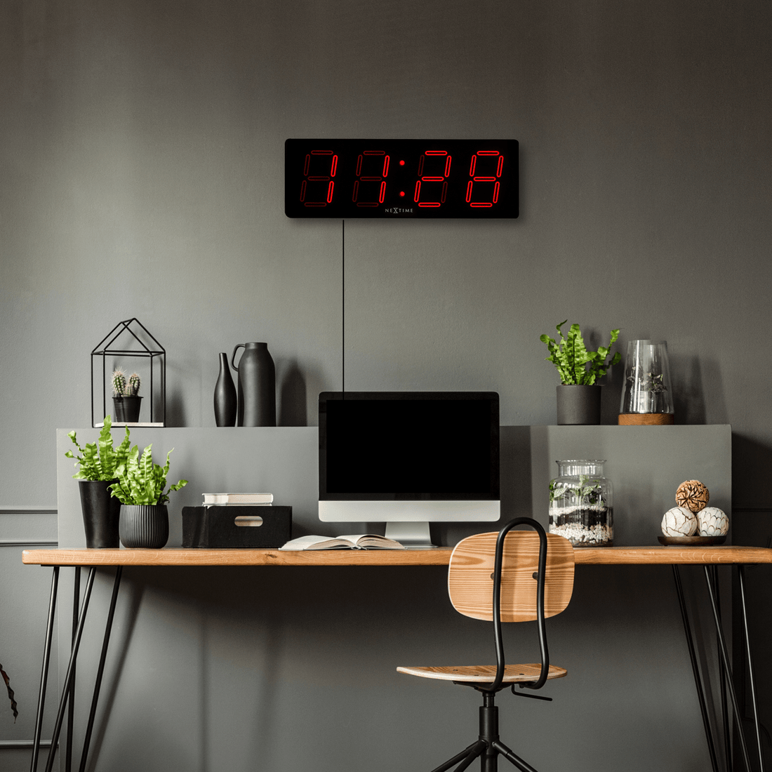 Wall/ table clock - 51.5 x 18x 4.5 cm -Plastic- 'Big D' - Goat Corp