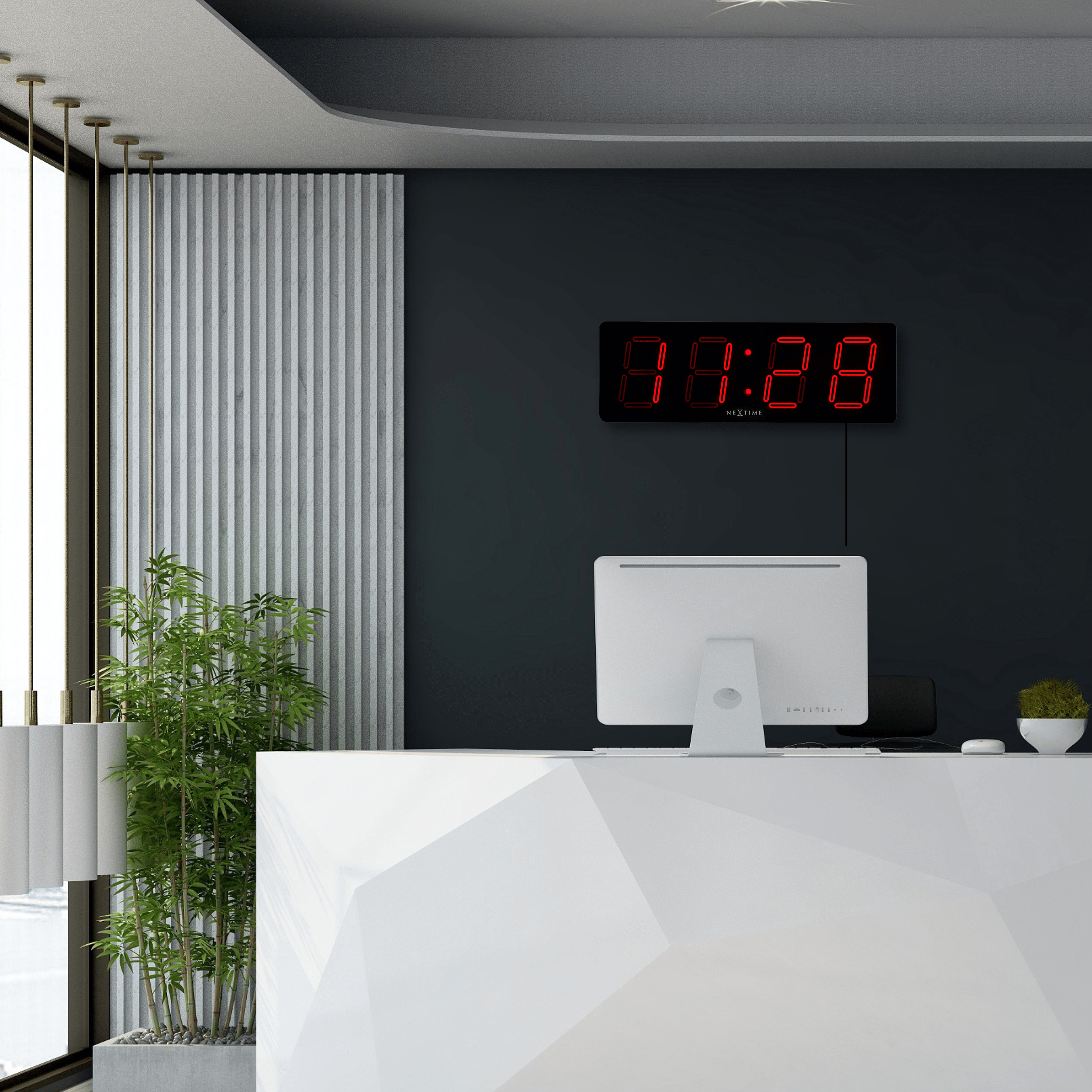 Wall/ table clock - 51.5 x 18x 4.5 cm -Plastic- 'Big D' - Goat Corp