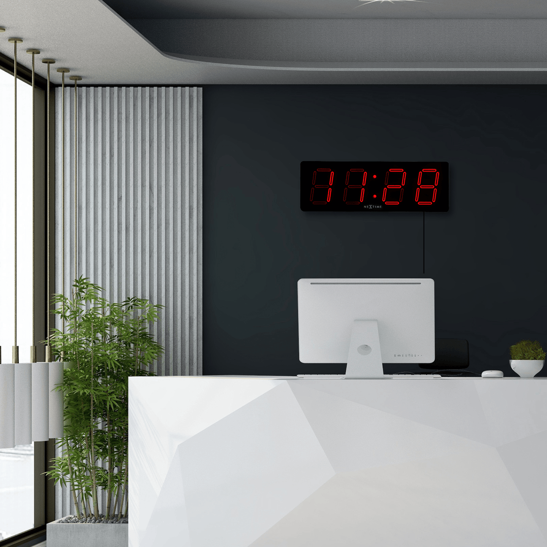 Wall/ table clock - 51.5 x 18x 4.5 cm -Plastic- 'Big D' - Goat Corp