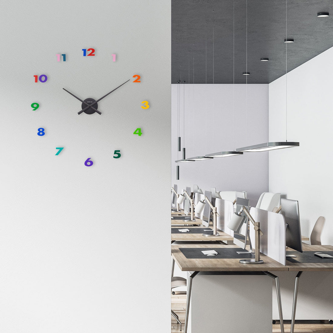 Wall clock - 48 x 3 cm - Aluminum - 'Small Hands' - Goat Corp