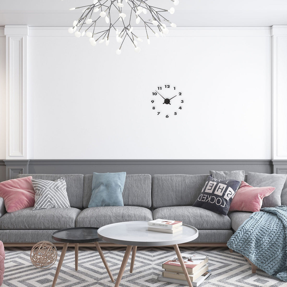 Wall clock - 48 x 3 cm - Aluminum - 'Small Hands' - Goat Corp