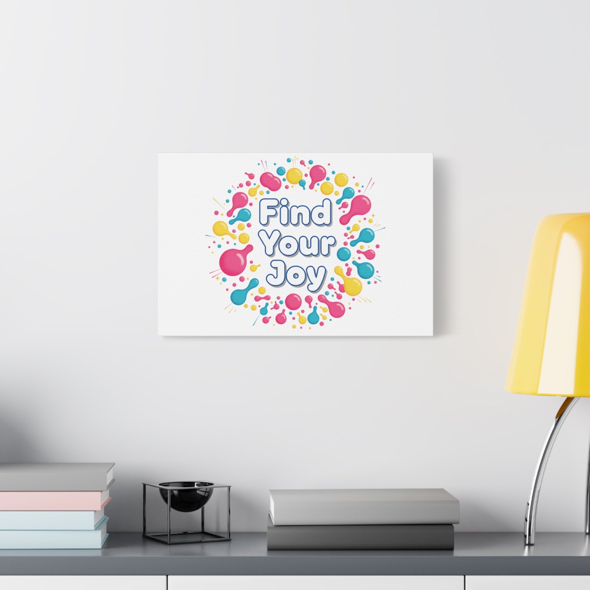 Find Your Joy Canvas | Dopamine Decor, Neon Gradient Squiggle Art