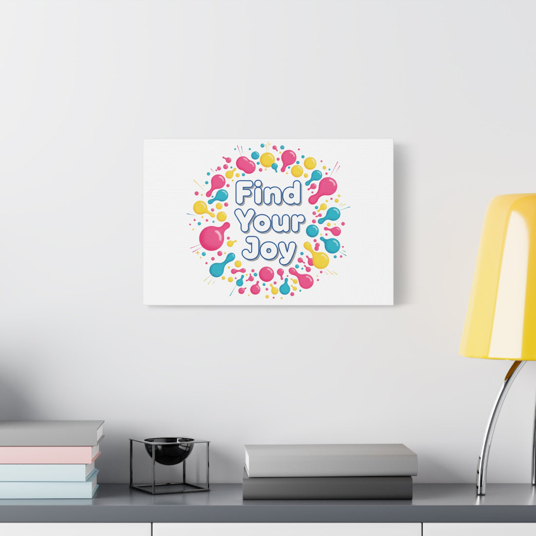 Find Your Joy Canvas | Dopamine Decor, Neon Gradient Squiggle Art