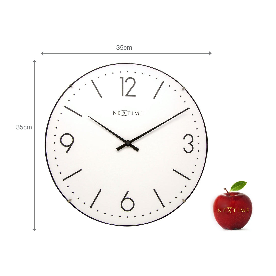 Wall clock -  35 cm  - Dome Glass - 'Basic Dome' - Goat Corp