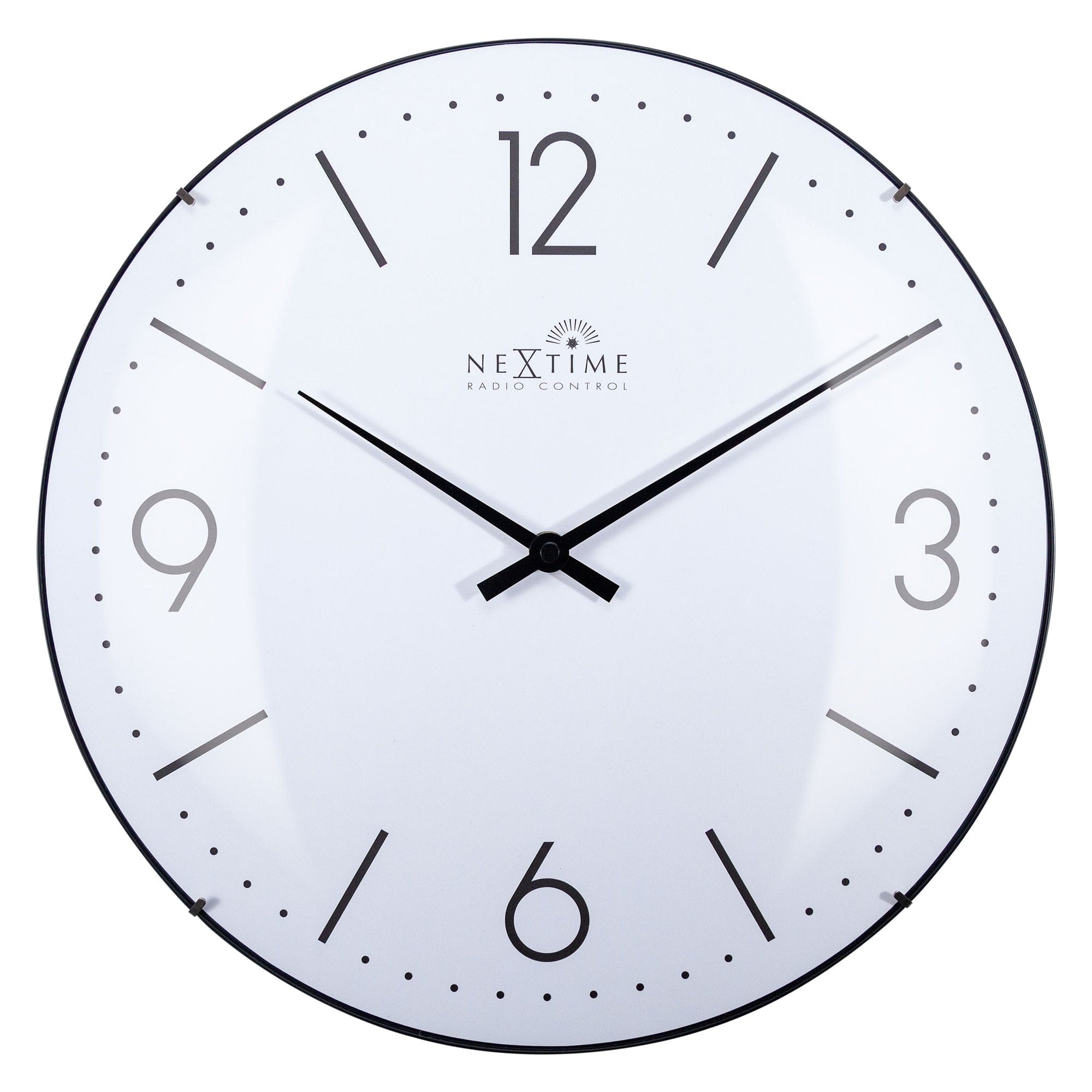 Wall clock 35cm-Radio Controlled (DCF)-Dome Glass- "Atomic" - Goat Corp