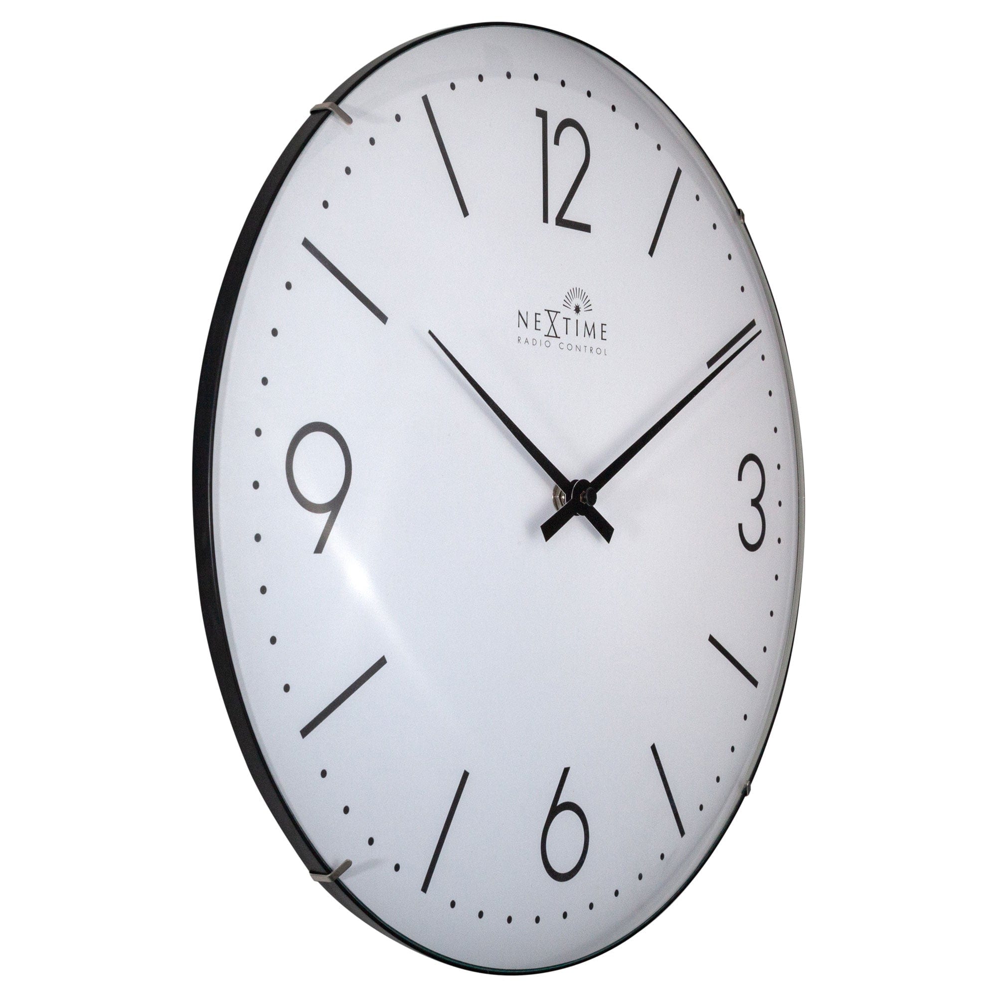 Wall clock 35cm-Radio Controlled (DCF)-Dome Glass- "Atomic" - Goat Corp