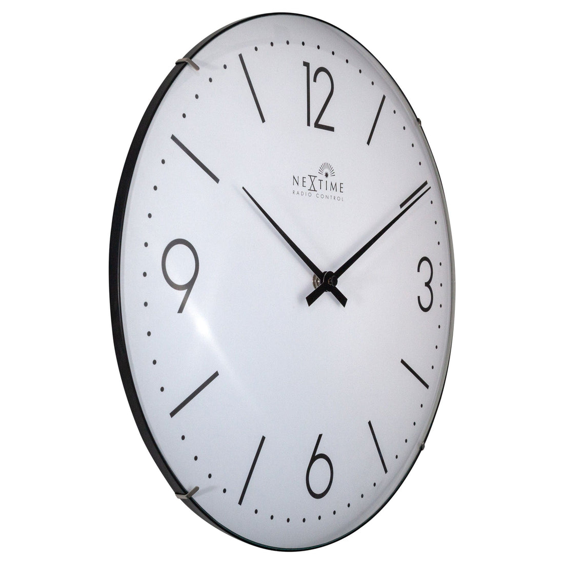 Wall clock 35cm-Radio Controlled (DCF)-Dome Glass- "Atomic" - Goat Corp