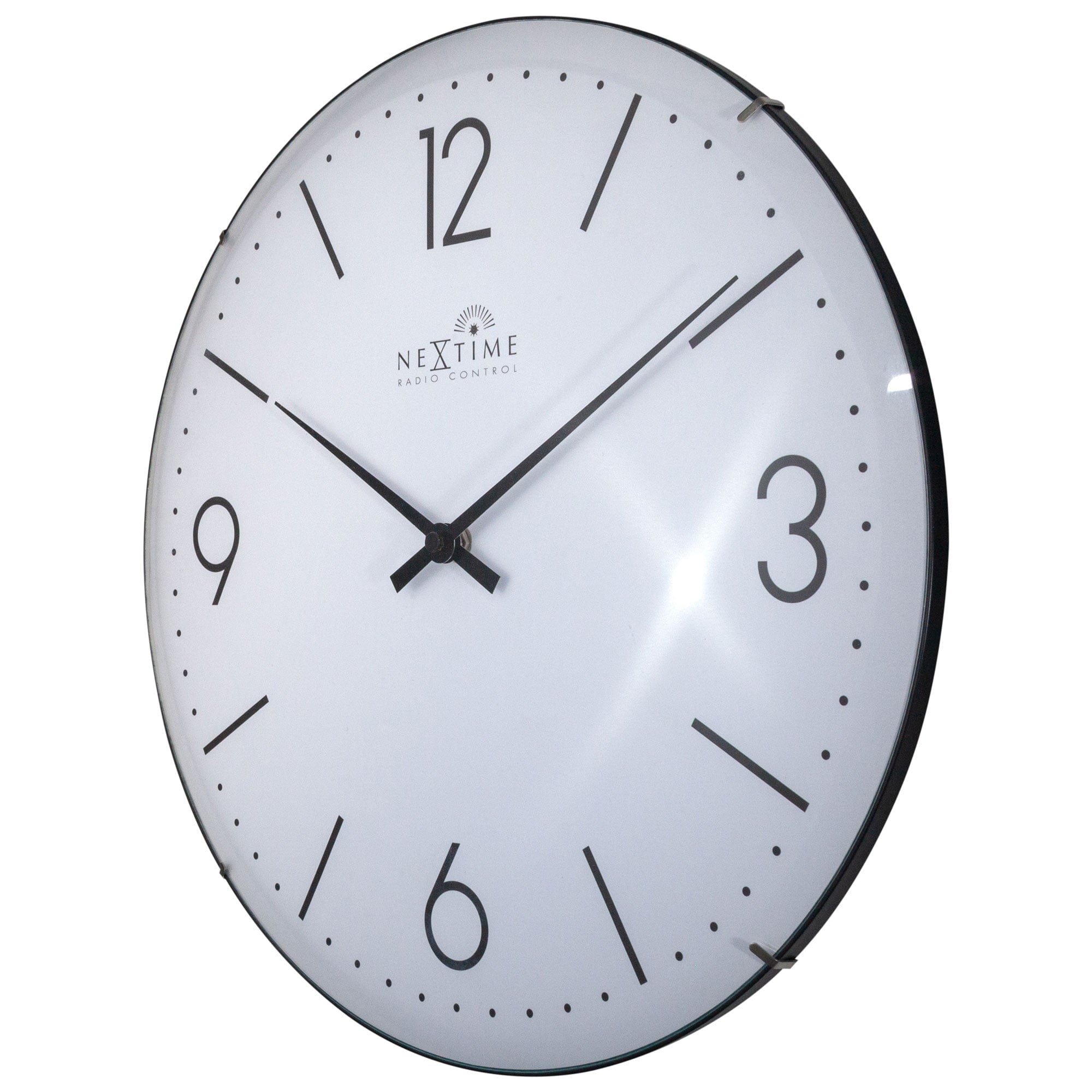 Wall clock 35cm-Radio Controlled (DCF)-Dome Glass- "Atomic" - Goat Corp