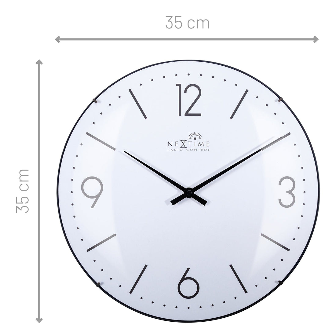 Wall clock 35cm-Radio Controlled (DCF)-Dome Glass- "Atomic" - Goat Corp