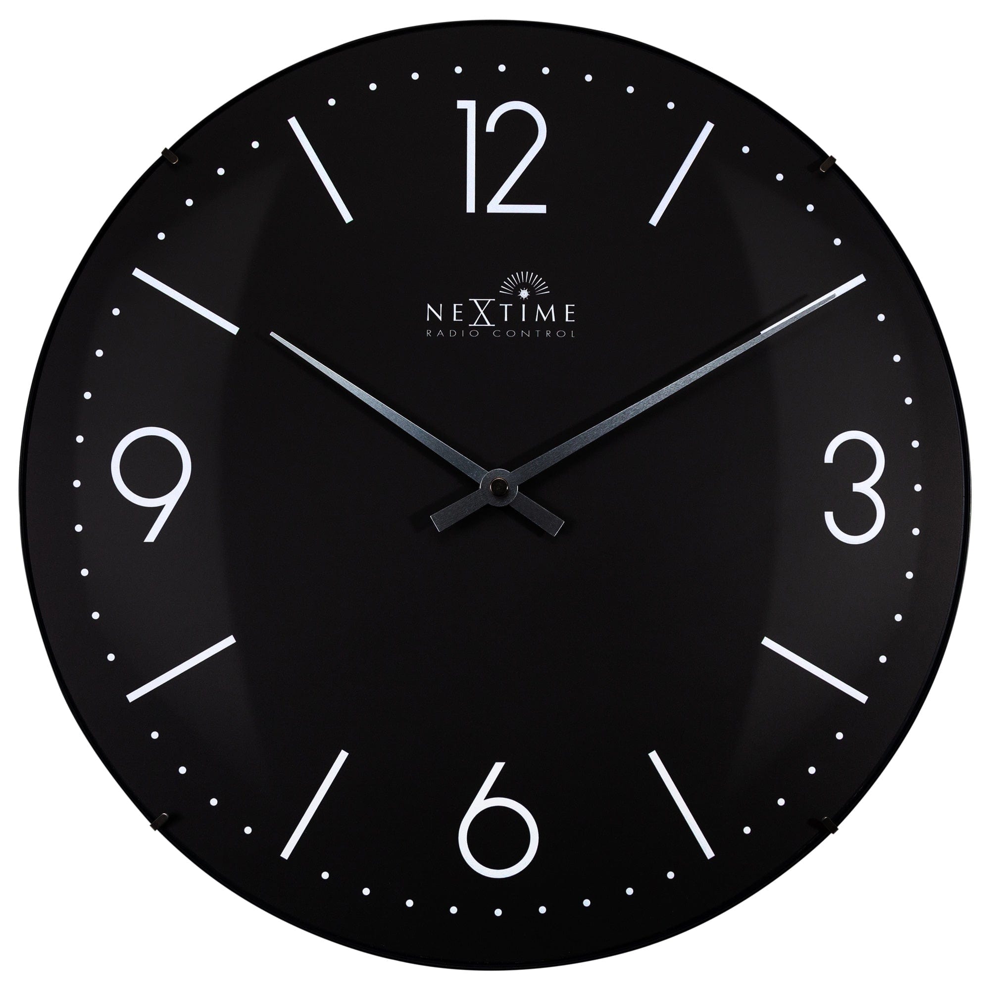 Wall clock 35cm-Radio Controlled (DCF)-Dome Glass- "Atomic" - Goat Corp