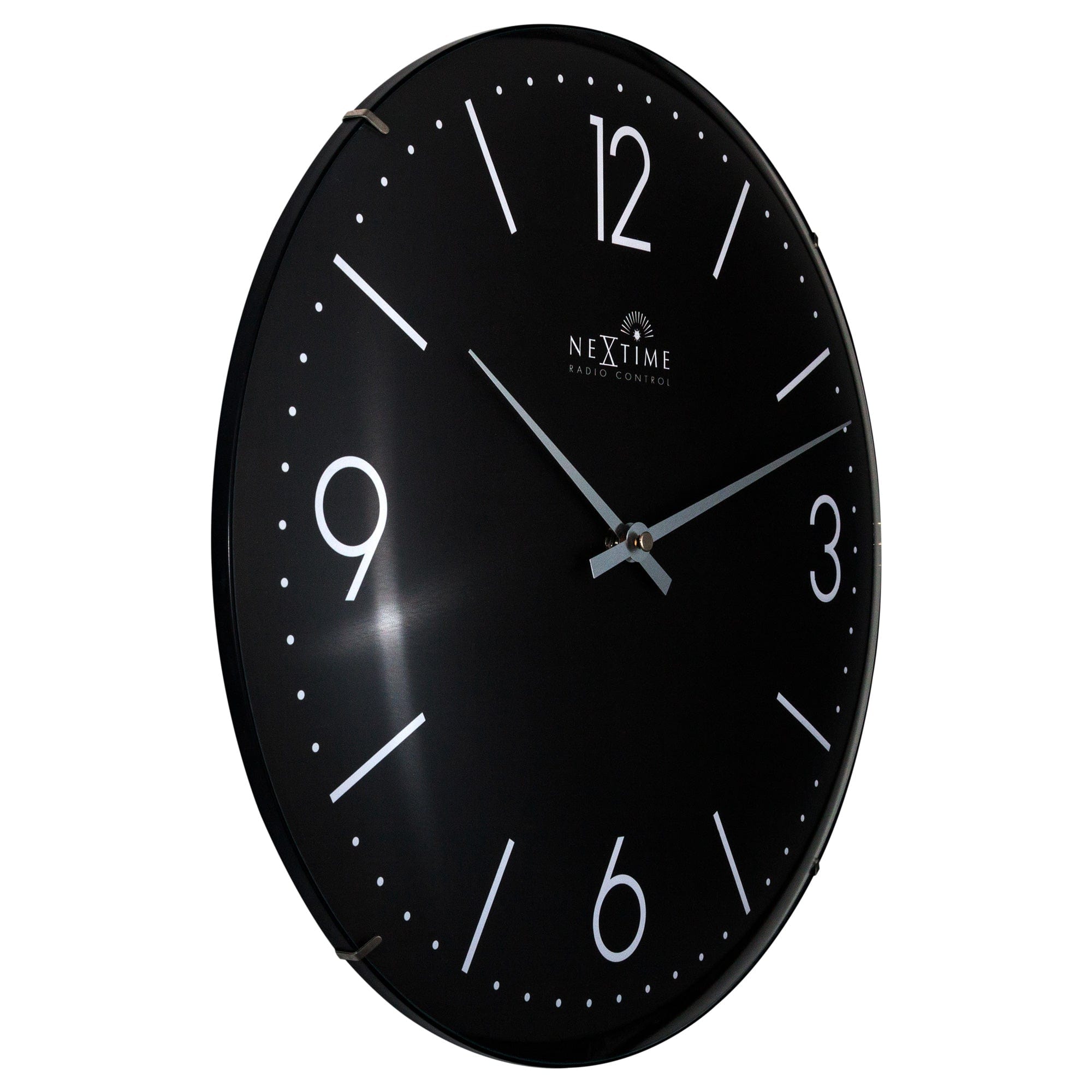 Wall clock 35cm-Radio Controlled (DCF)-Dome Glass- "Atomic" - Goat Corp