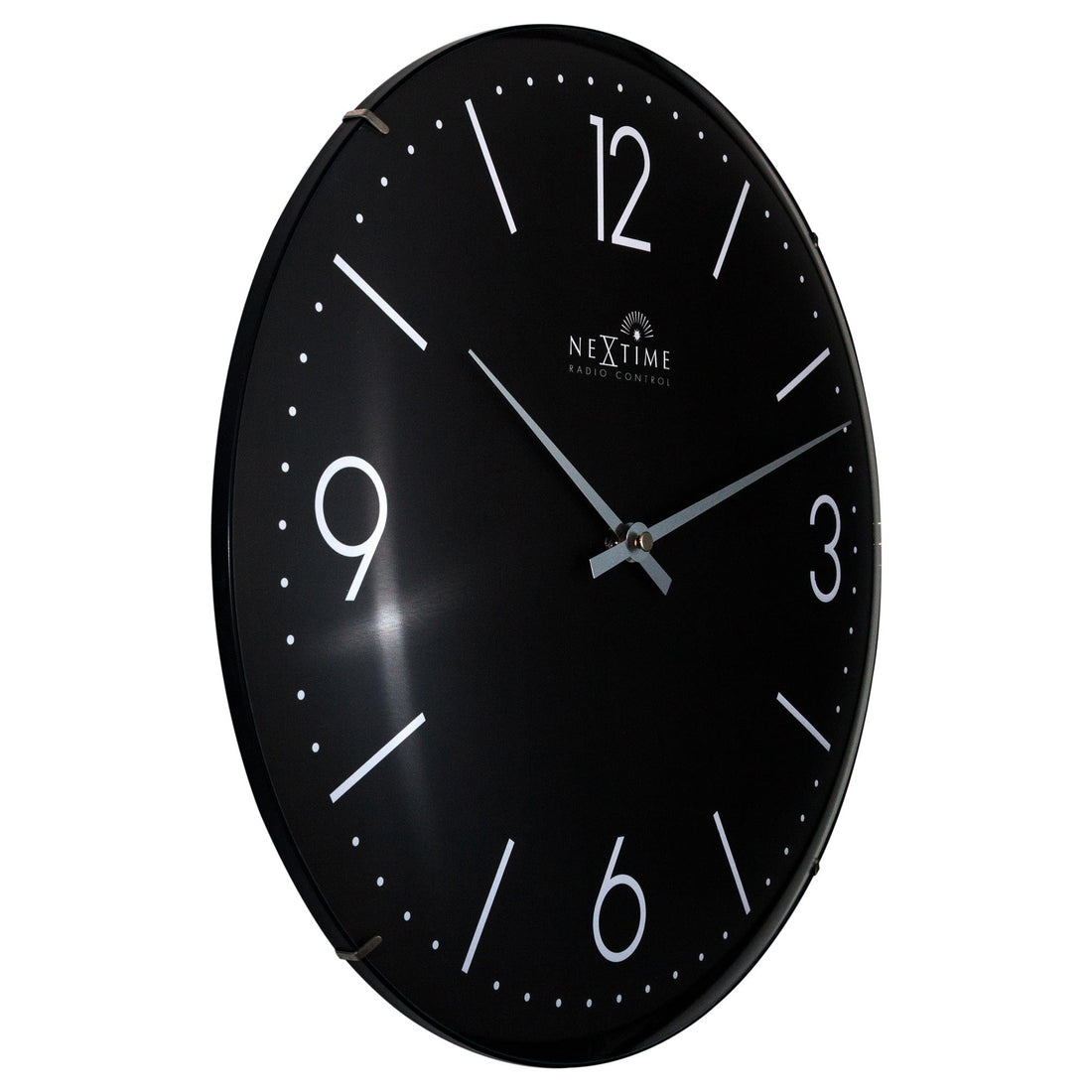 Wall clock 35cm-Radio Controlled (DCF)-Dome Glass- "Atomic" - Goat Corp