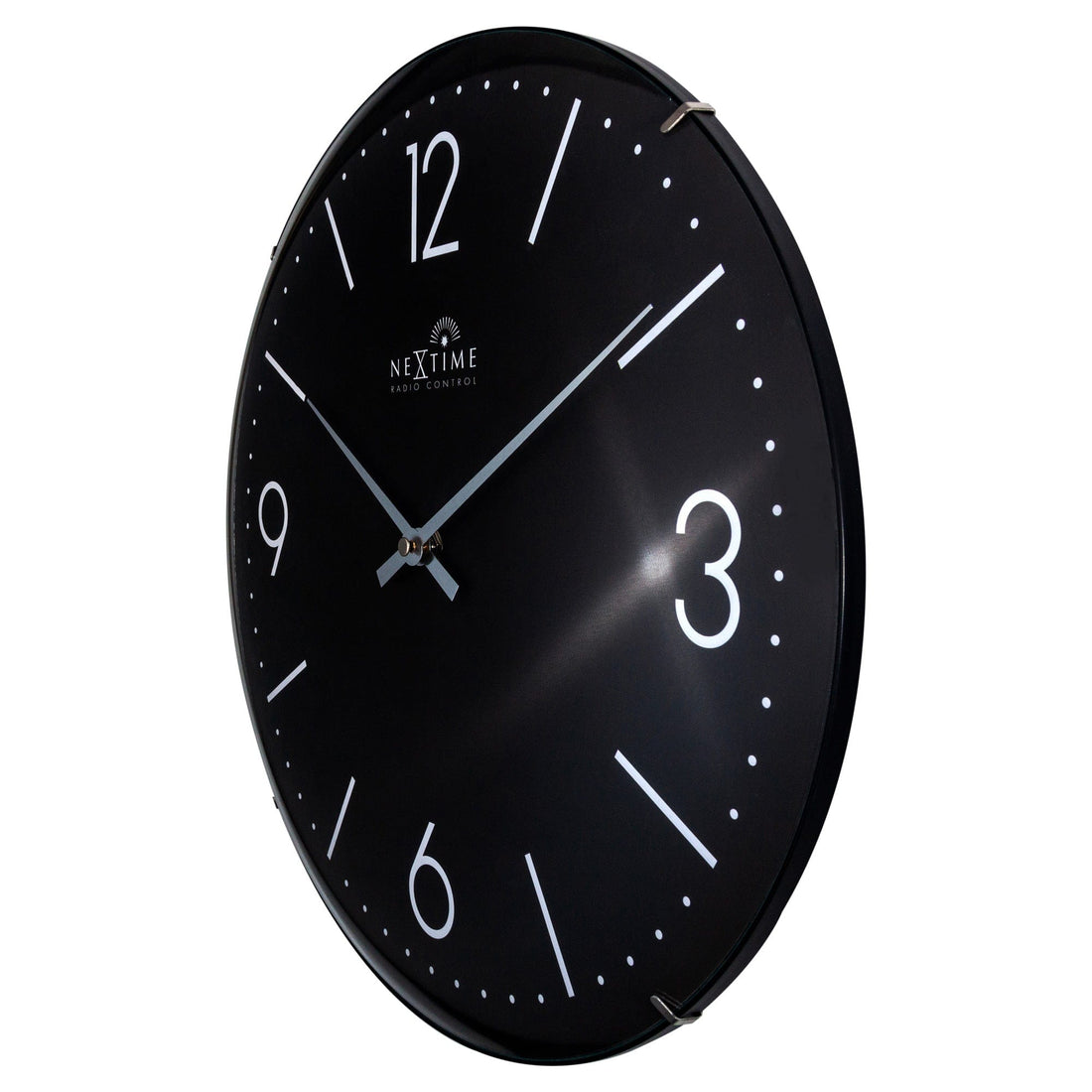 Wall clock 35cm-Radio Controlled (DCF)-Dome Glass- "Atomic" - Goat Corp