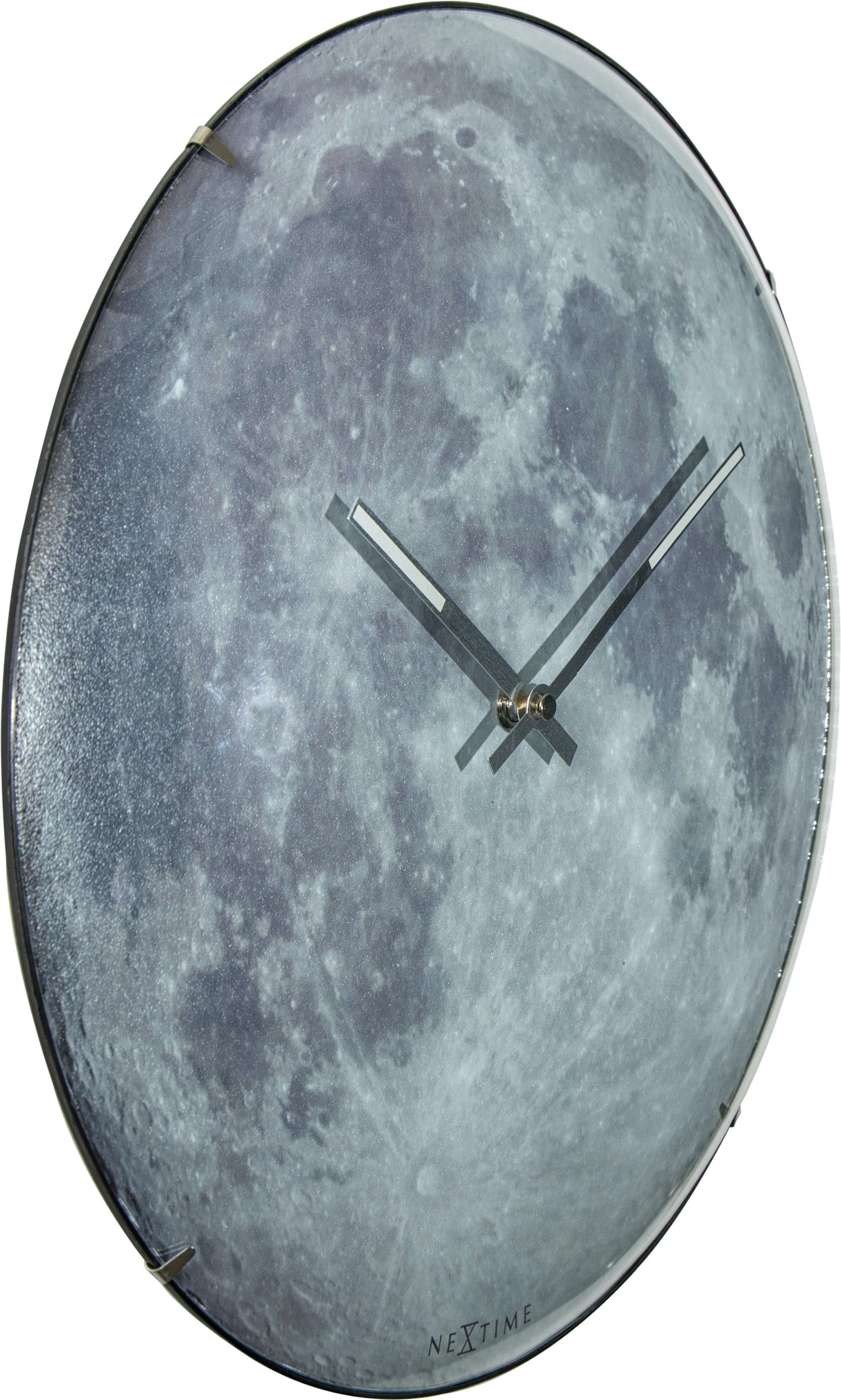 Wall clock -  35 cm  - Dome Glass - Glow-in-the-dark-  'Blue Moon dome' - Goat Corp