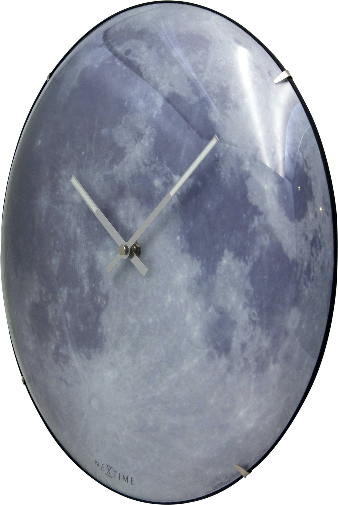 Wall clock -  35 cm  - Dome Glass - Glow-in-the-dark-  'Blue Moon dome' - Goat Corp