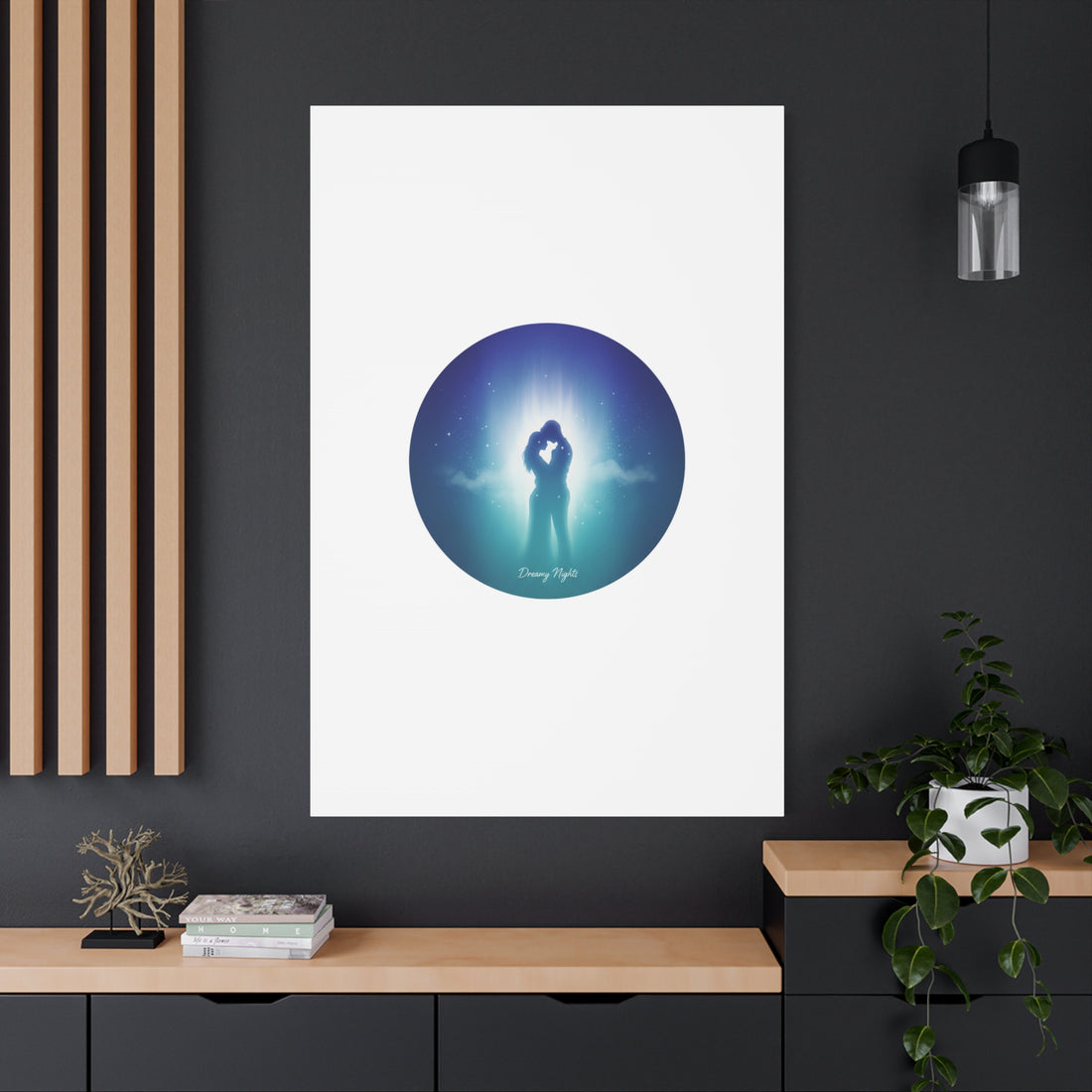 Dreamy Nightscape Canvas | Afterlight Atmospheric Print, Luminous Night Bloom