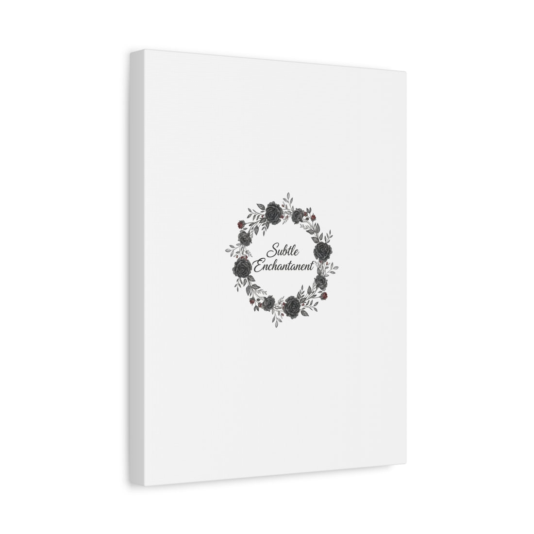 Moon Rose Wreath Canvas, Romantic Gothic Lite, Soft Goth Floral Wall Art