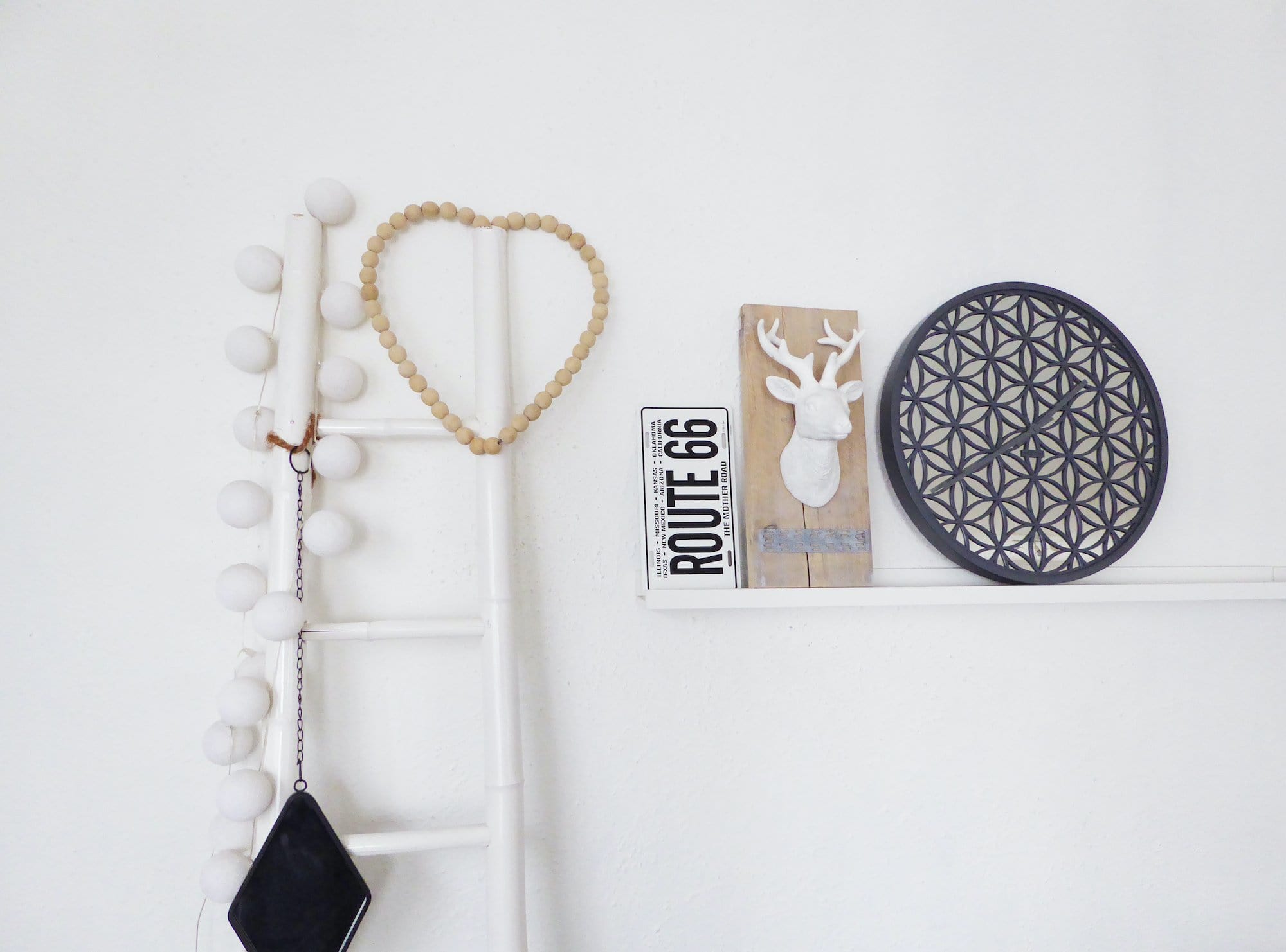 Wall clock -  50 cm - Wood/Mirror -  'Bella Mirror' - Goat Corp