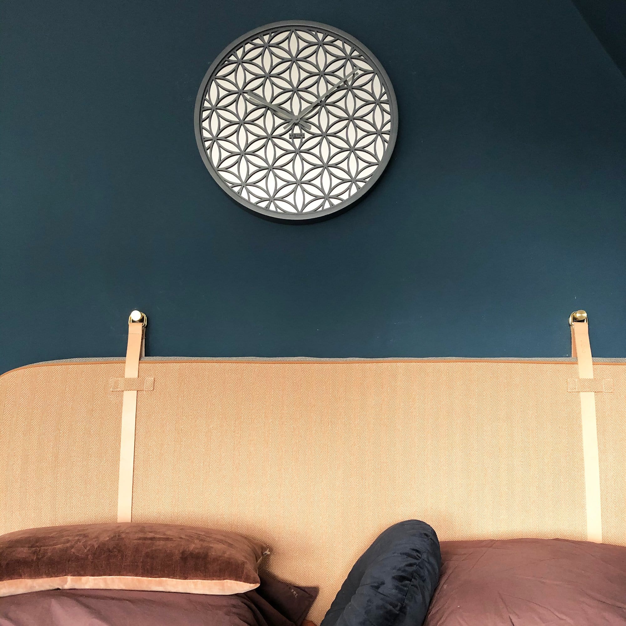 Wall clock -  50 cm - Wood/Mirror -  'Bella Mirror' - Goat Corp