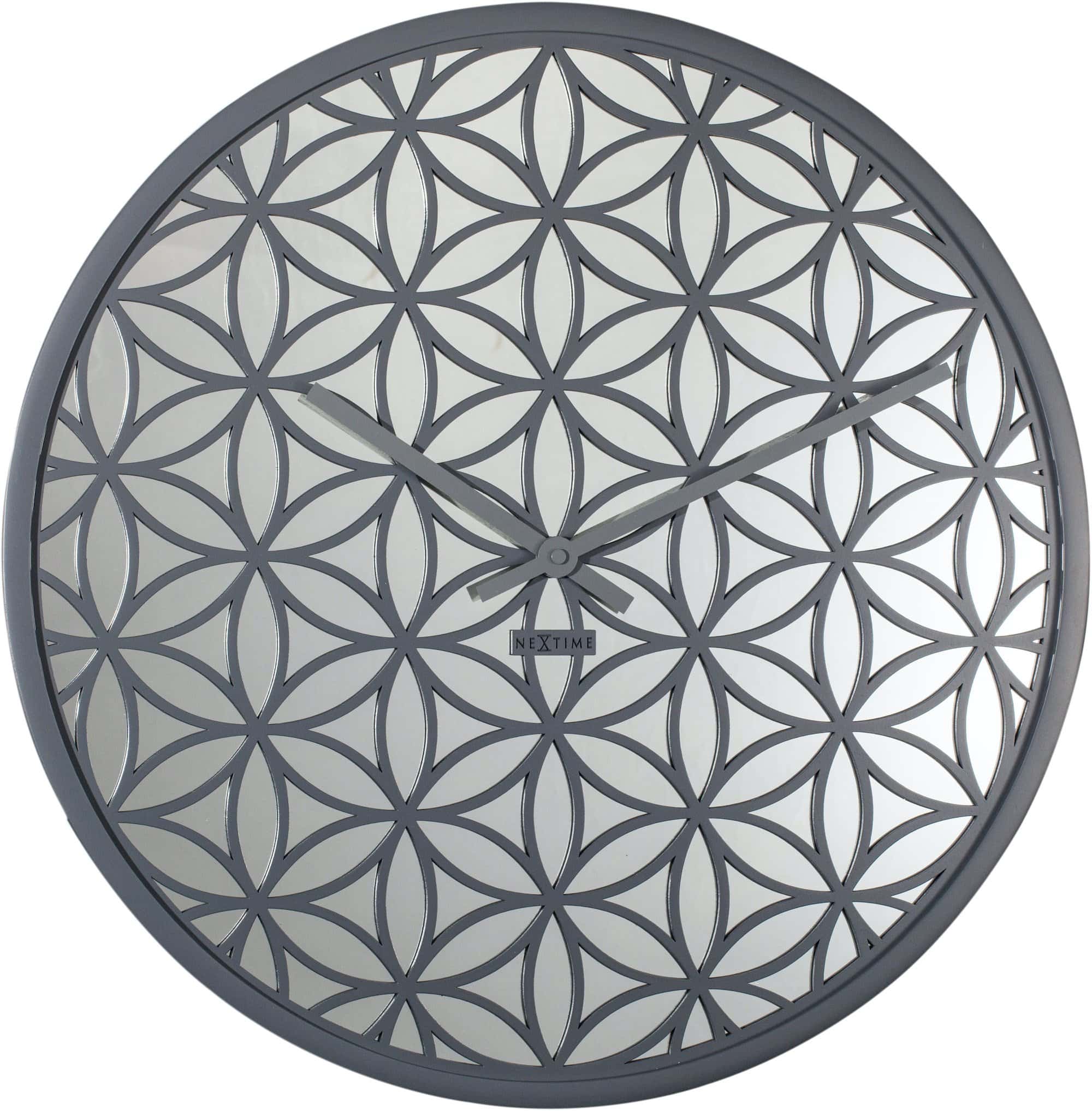 Wall clock -  50 cm - Wood/Mirror -  'Bella Mirror' - Goat Corp