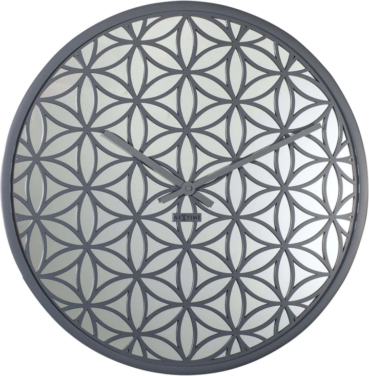 Wall clock -  50 cm - Wood/Mirror -  'Bella Mirror' - Goat Corp