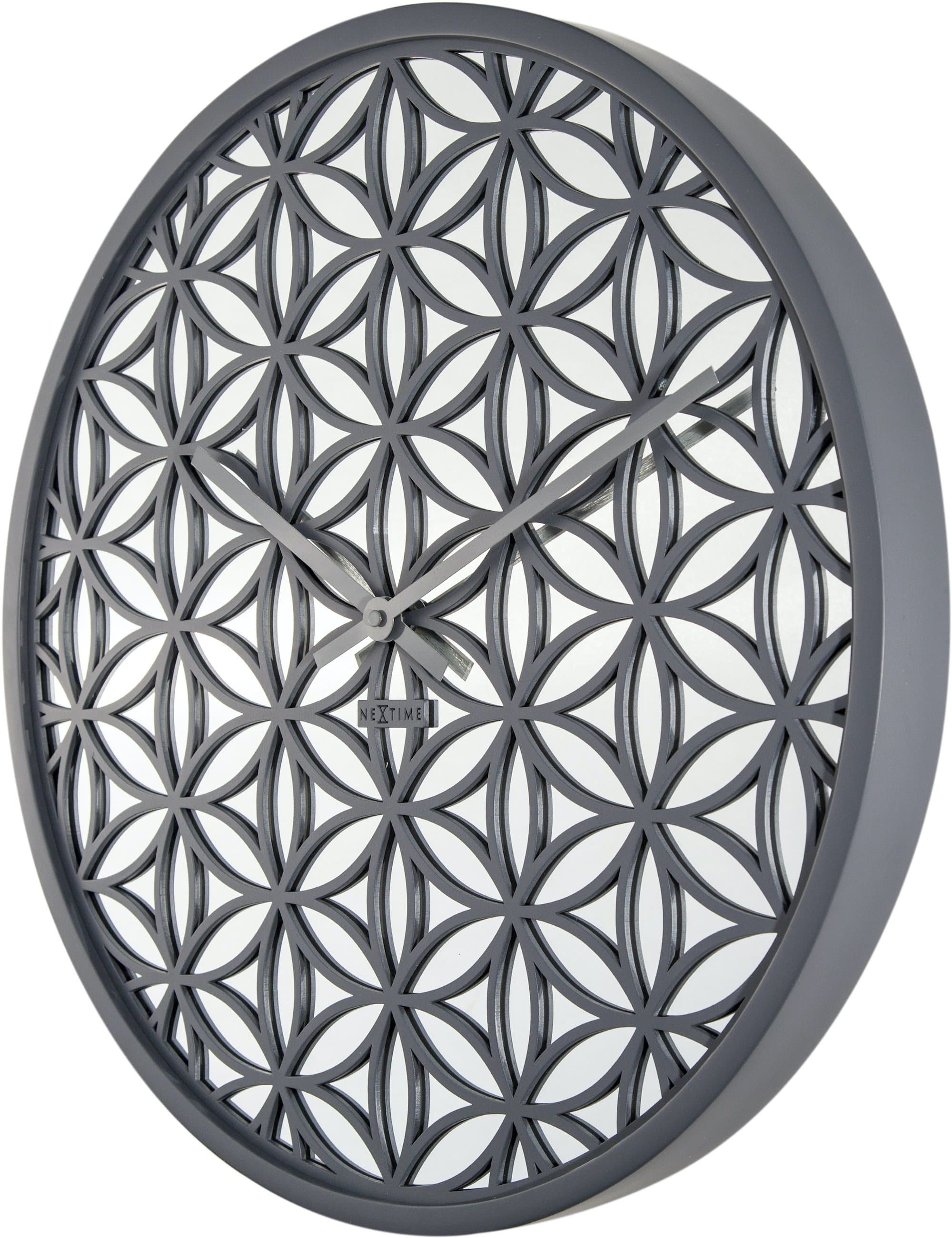 Wall clock -  50 cm - Wood/Mirror -  'Bella Mirror' - Goat Corp