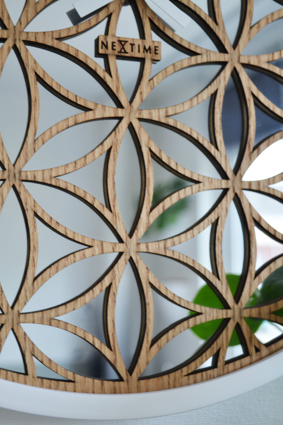 Wall clock -  50 cm - Wood/Mirror -  'Bella Mirror' - Goat Corp