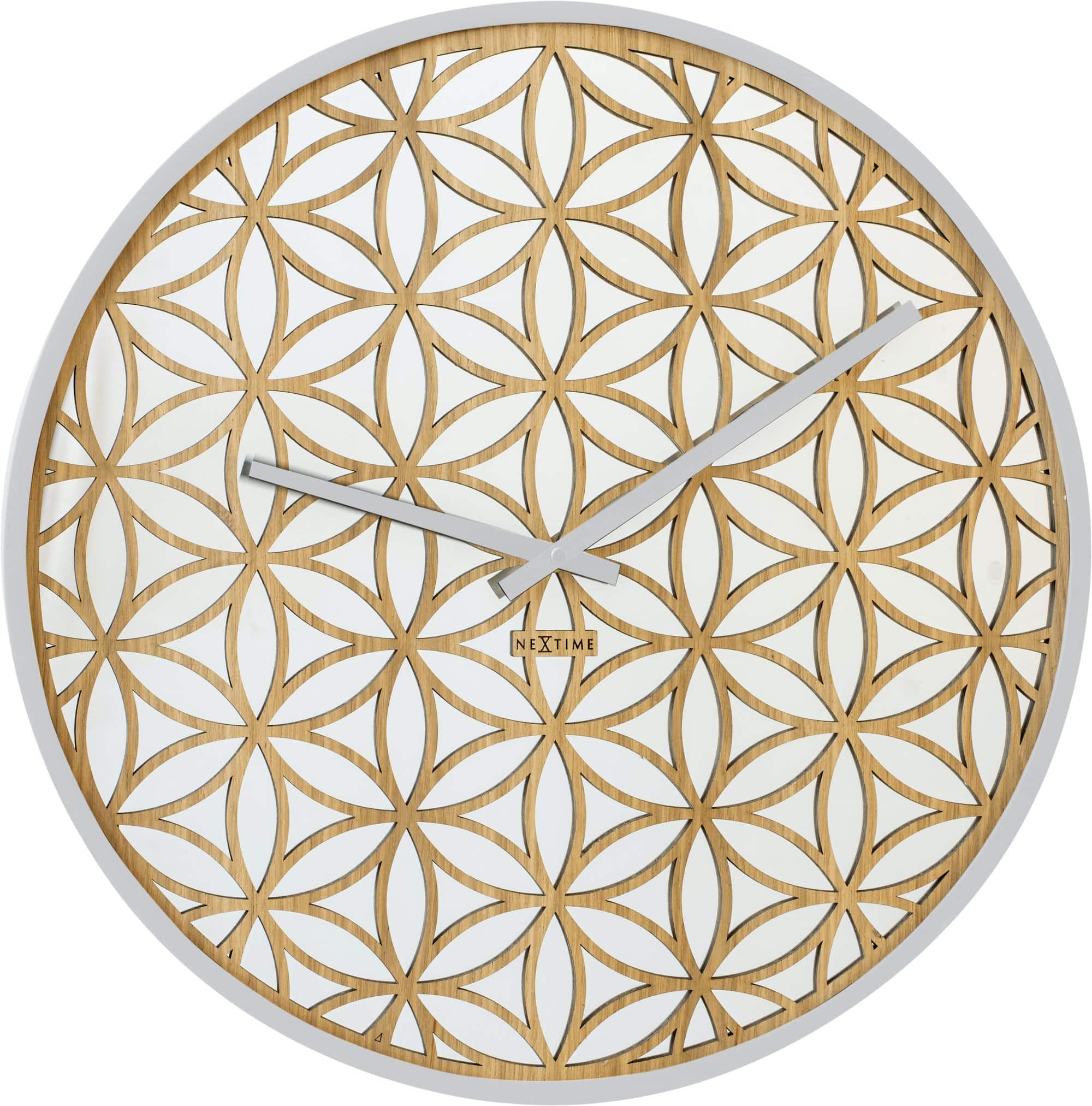 Wall clock -  50 cm - Wood/Mirror -  'Bella Mirror' - Goat Corp