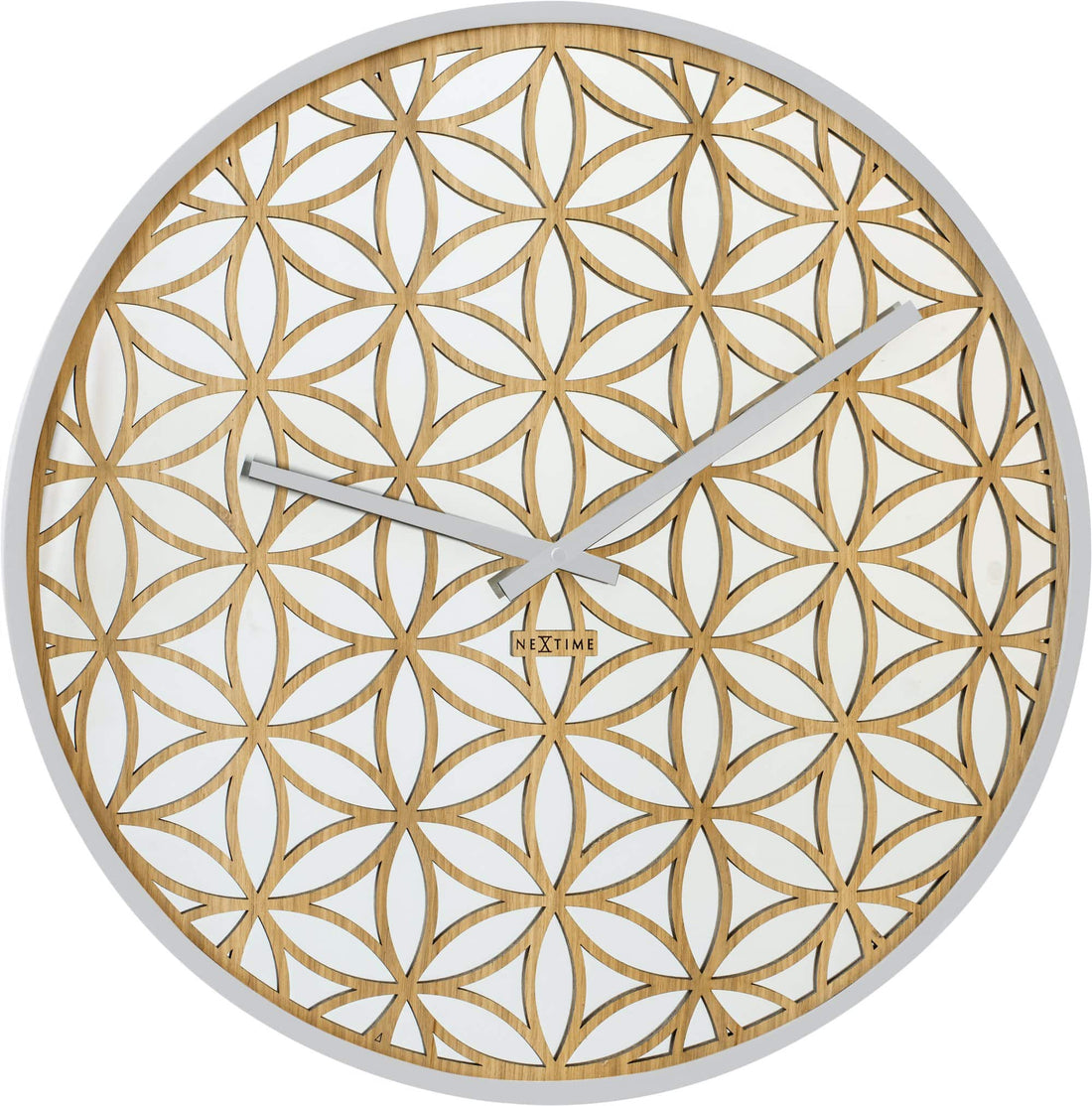 Wall clock -  50 cm - Wood/Mirror -  'Bella Mirror' - Goat Corp