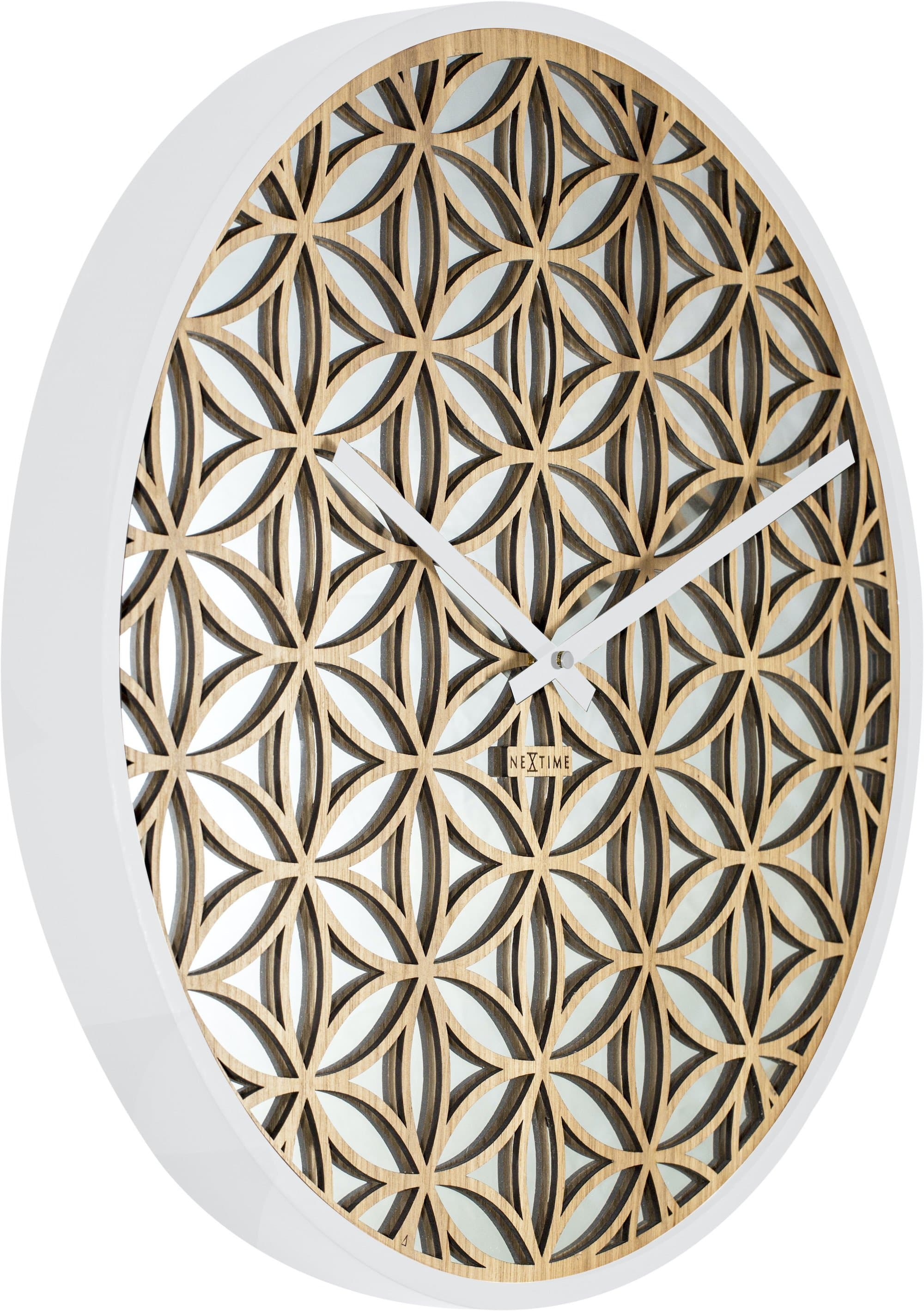 Wall clock -  50 cm - Wood/Mirror -  'Bella Mirror' - Goat Corp