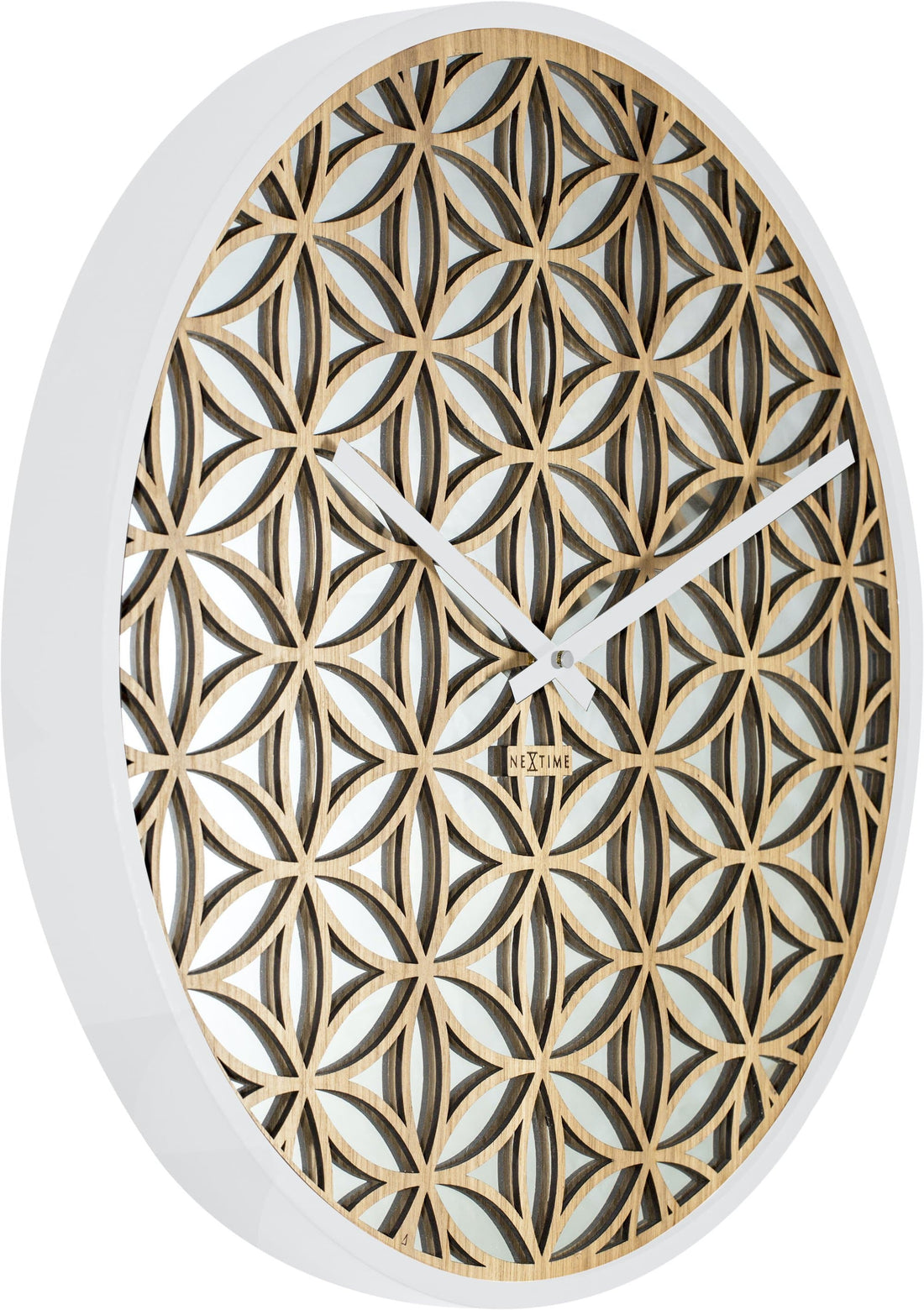 Wall clock -  50 cm - Wood/Mirror -  'Bella Mirror' - Goat Corp