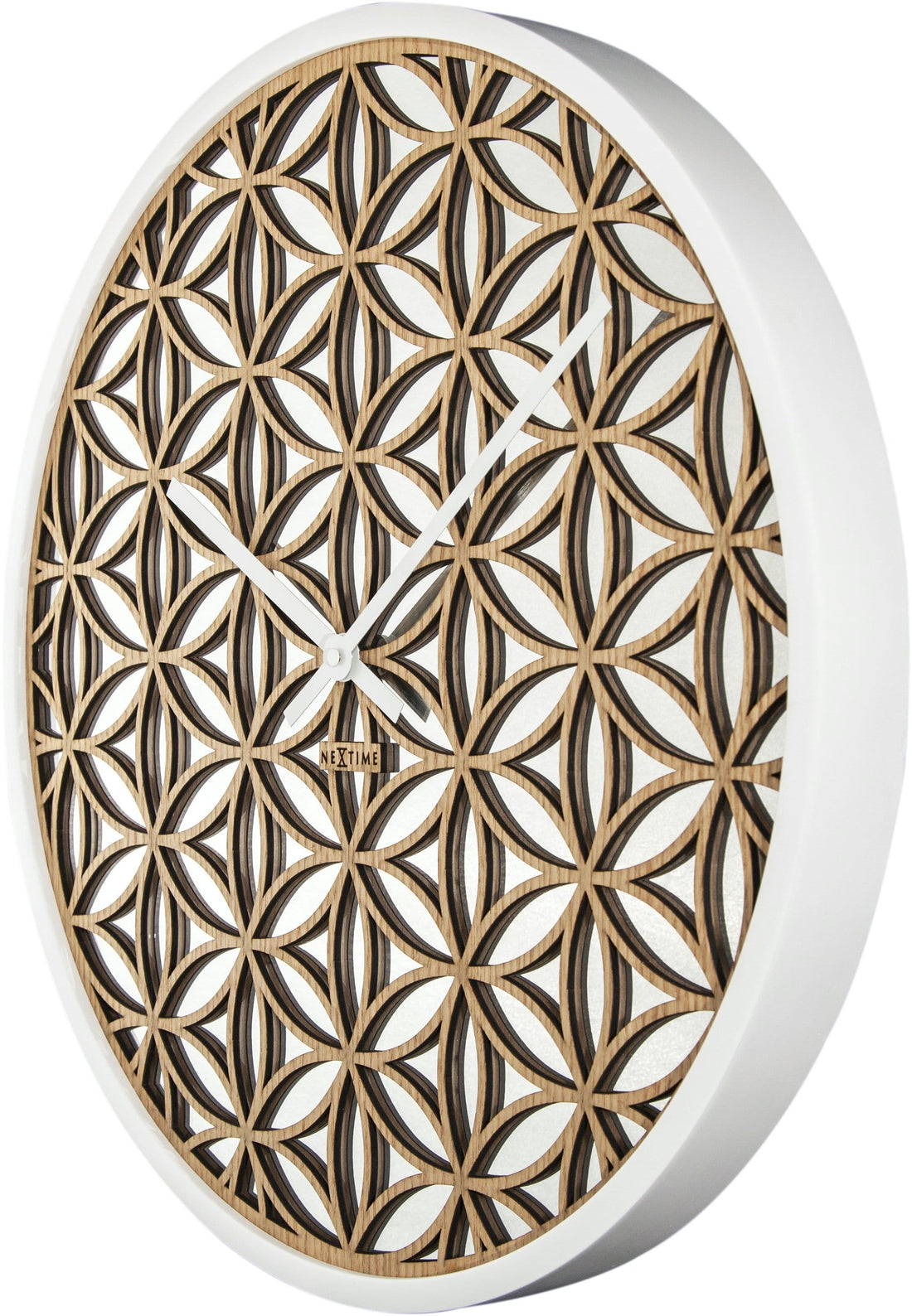 Wall clock -  50 cm - Wood/Mirror -  'Bella Mirror' - Goat Corp