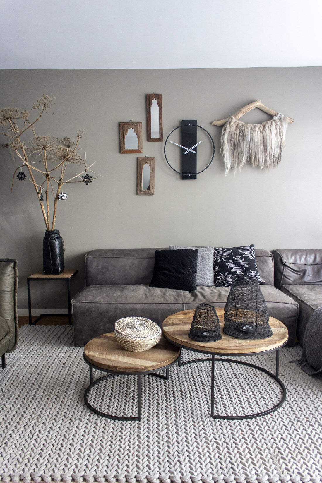 Wall clock - 50.8 x 58.2 x 4.3 cm - Wood/Steel - Goat Corp