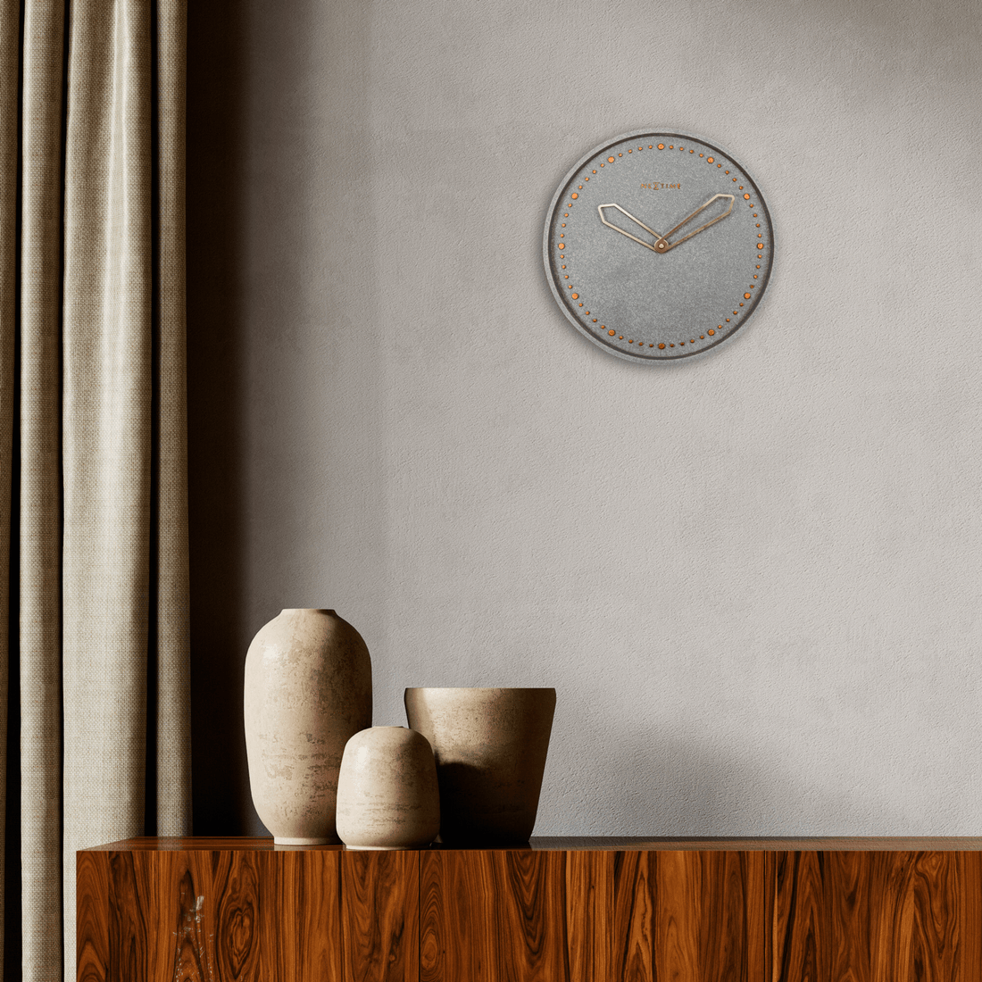 Wall clock -  35 cm - Polyresin - 'Cross' - Goat Corp