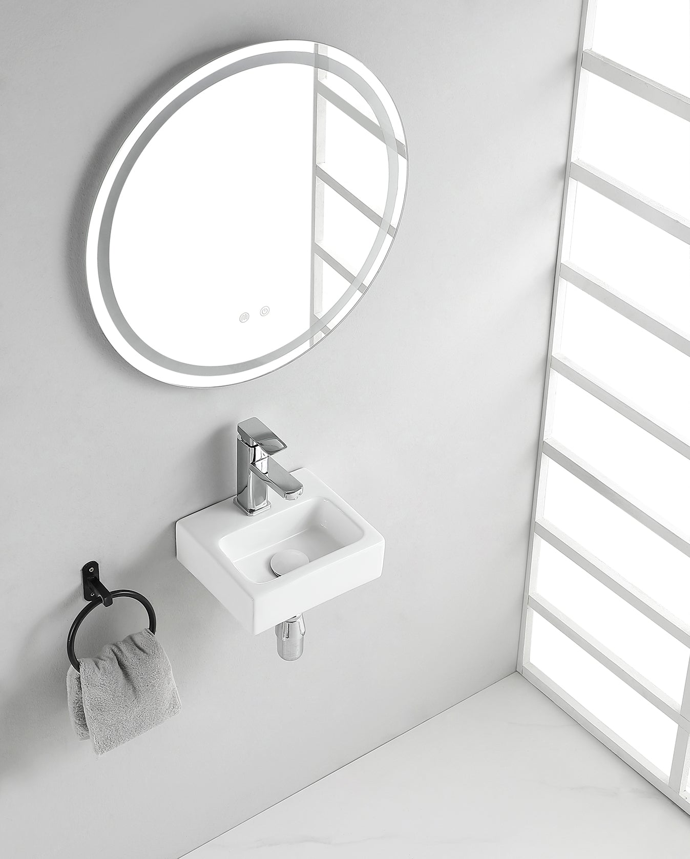 Leto mini fontein 28 x 24, 5 x 9 cm keramiek glans wit