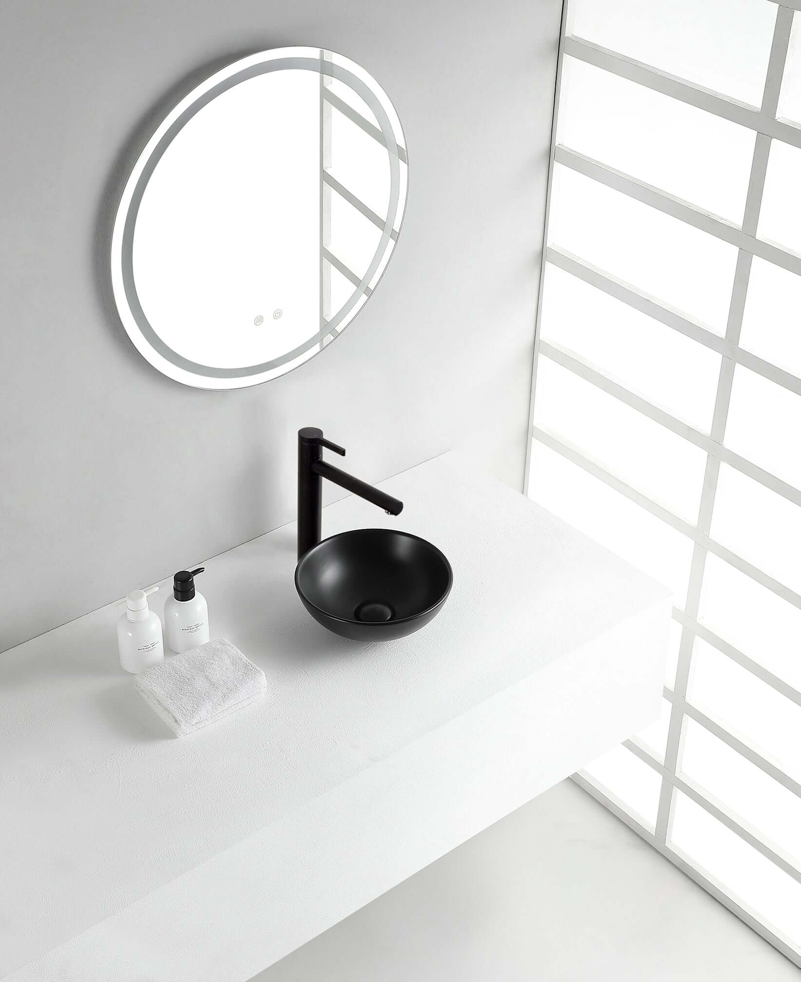 Wiesbaden Kimo 28x28x10 cm keramiek matzwarte opbouwwastafel