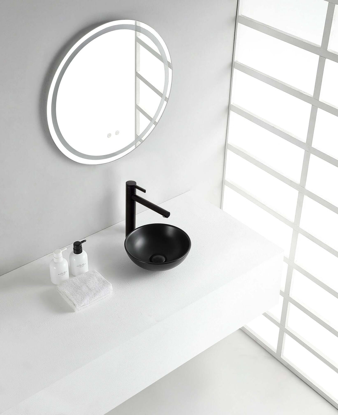 Wiesbaden Kimo 28x28x10 cm keramiek matzwarte opbouwwastafel